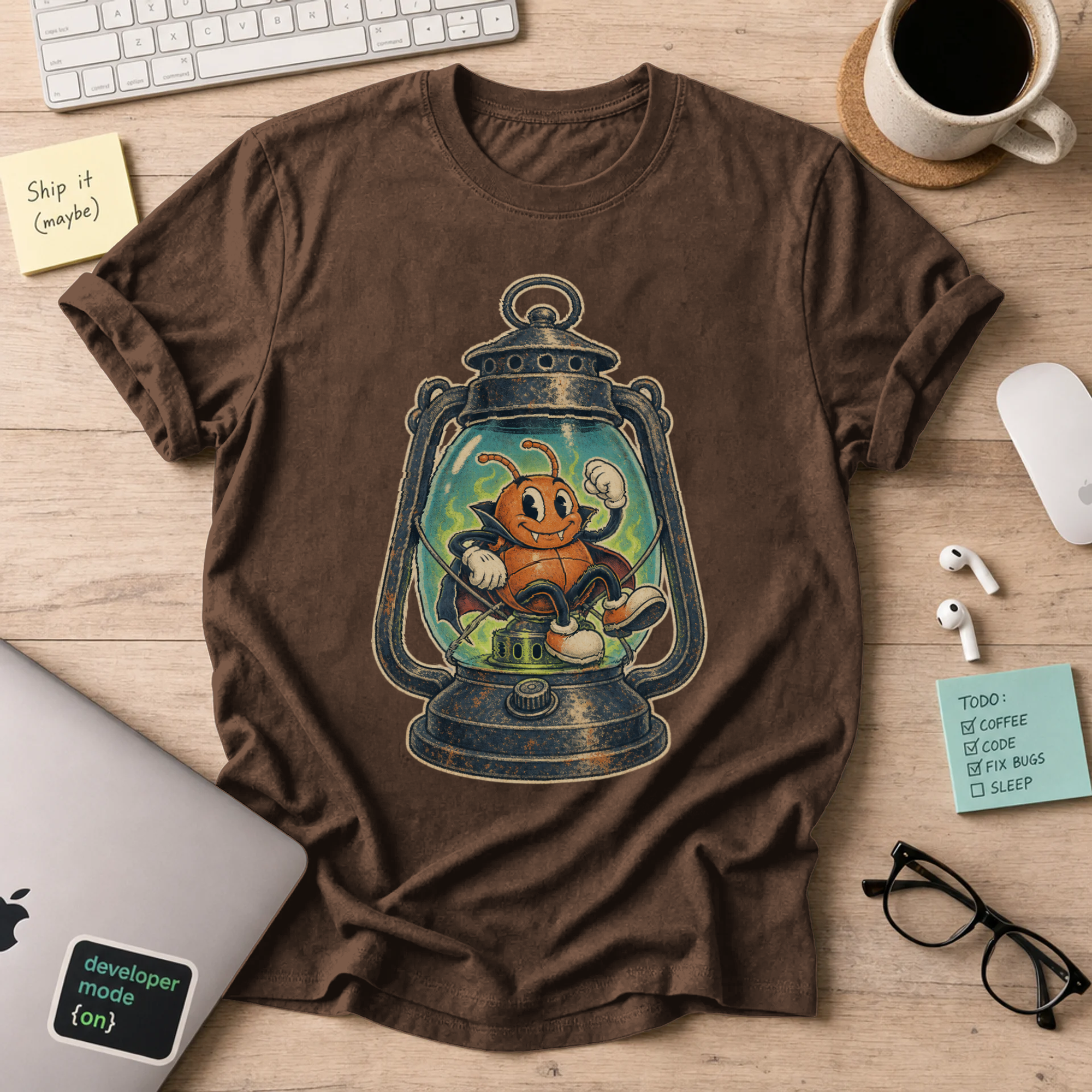 Bug in a Lantern Shirt — Dark Chocolate
