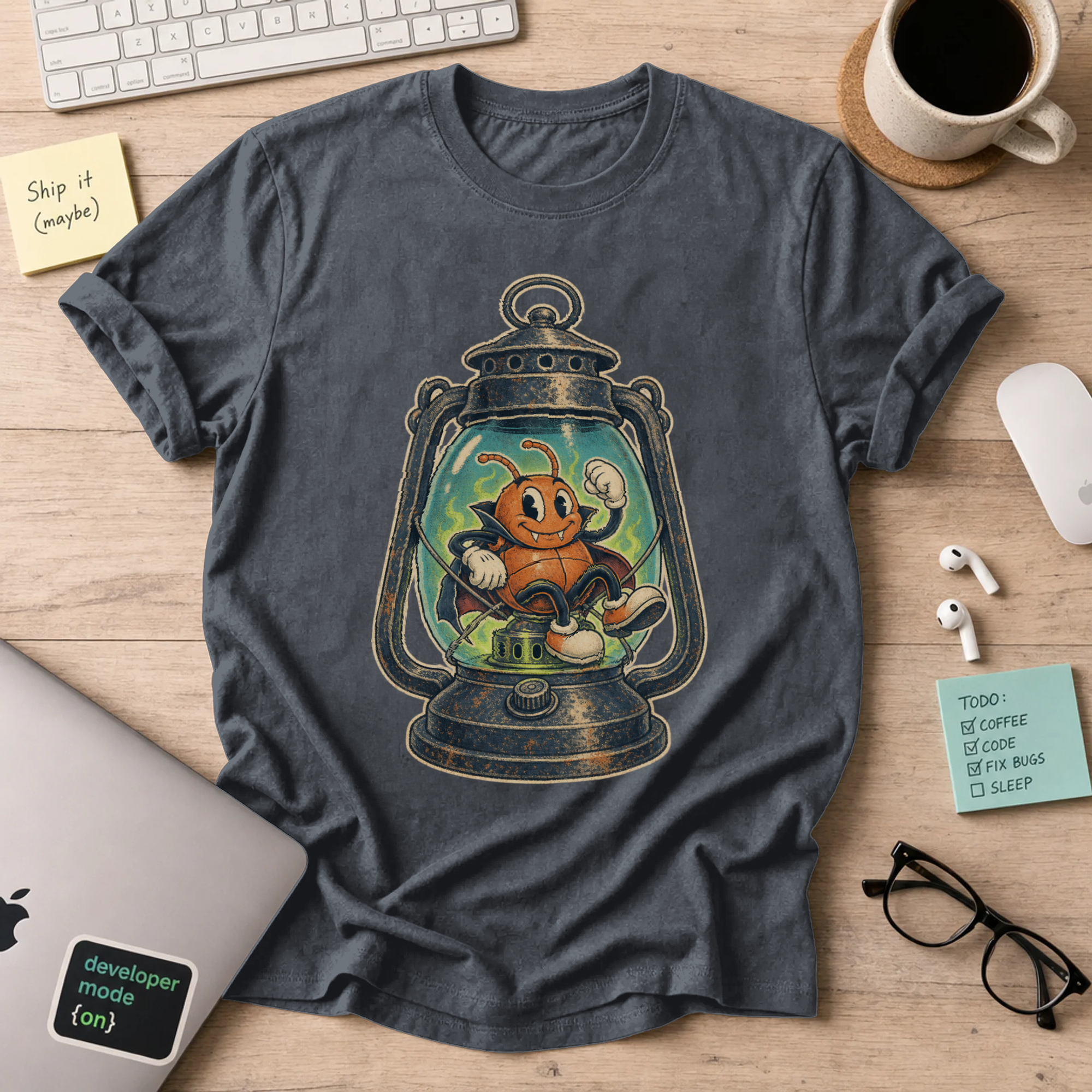 Bug in a Lantern Shirt — Dark Heather
