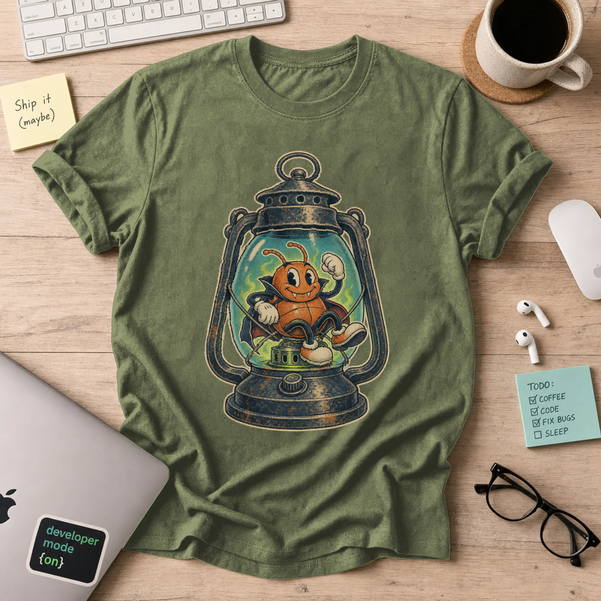 Bug in a Lantern Shirt — Military Green