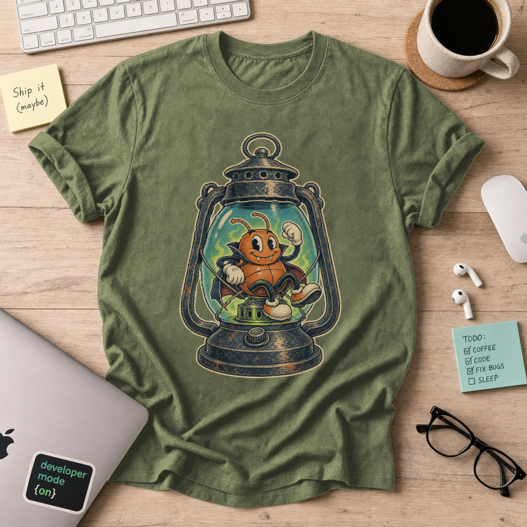 Bug in a Lantern Shirt — Military Green