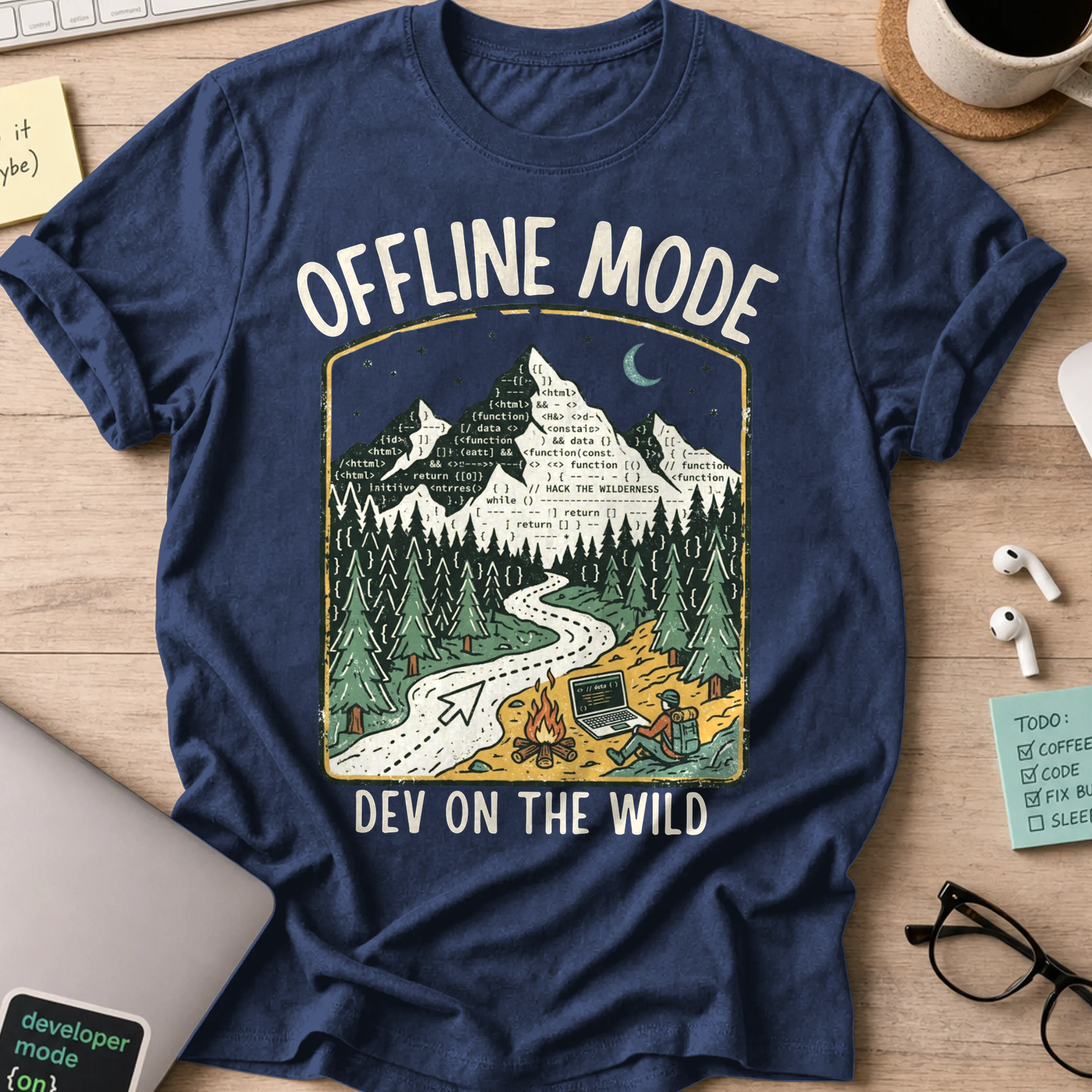 Offline Mode Dev On The Wild Shirt — Navy