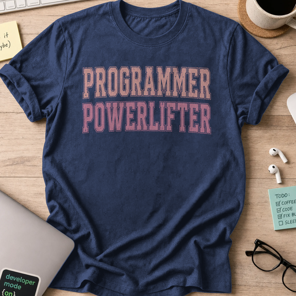 Programmer Powerlifter Shirt - Navy