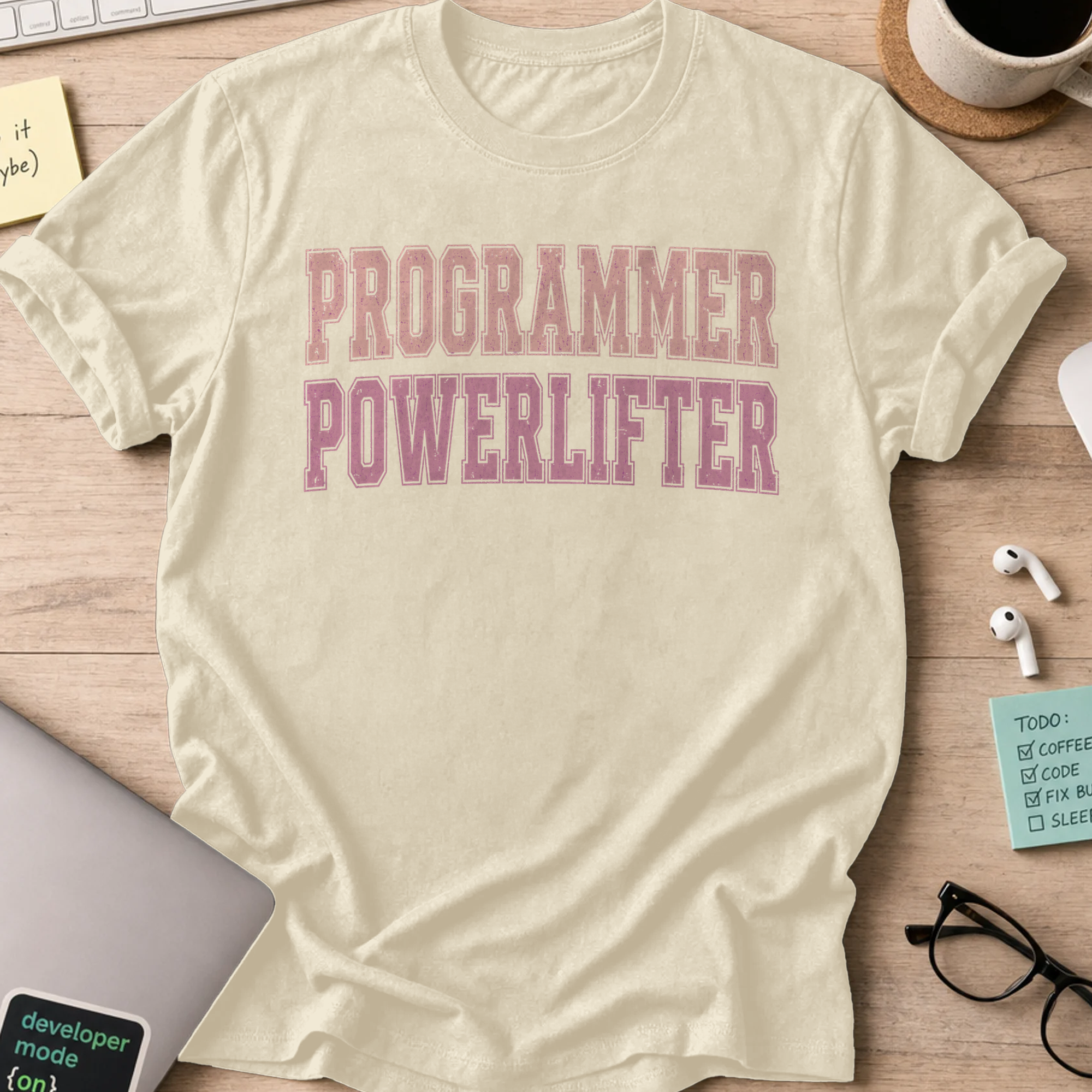 Programmer Powerlifter Shirt - Natural