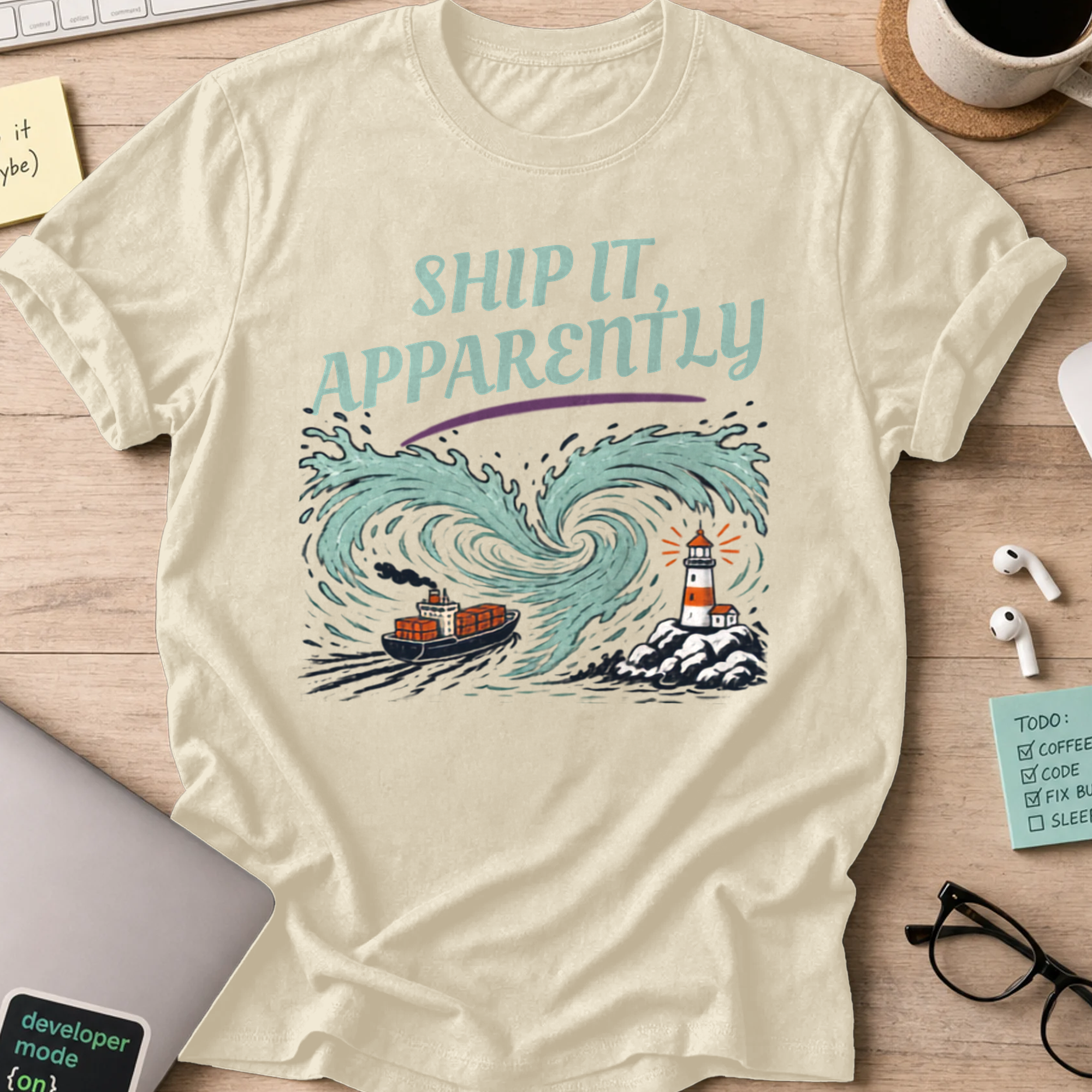 Ship It Apparently Shirt — Natural