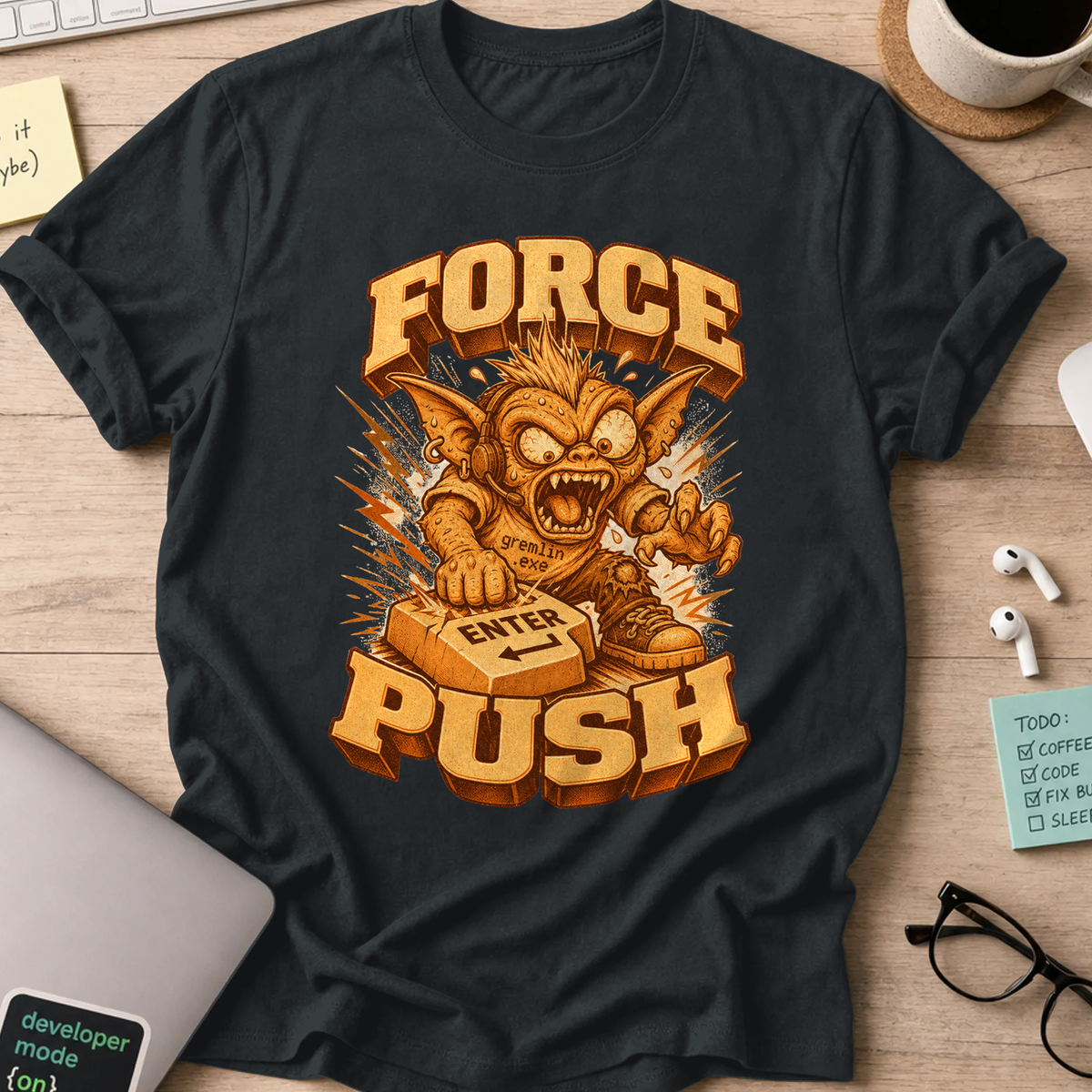 Force Push Gremlin Shirt — Black