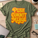 Push Commit Merge Shirt — Military Green