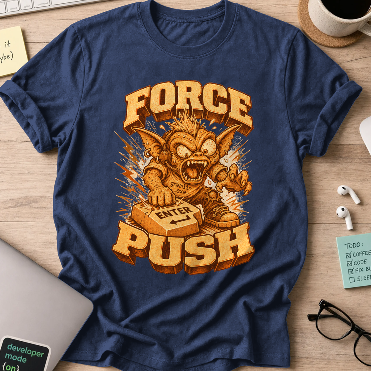 Force Push Gremlin Shirt — Navy