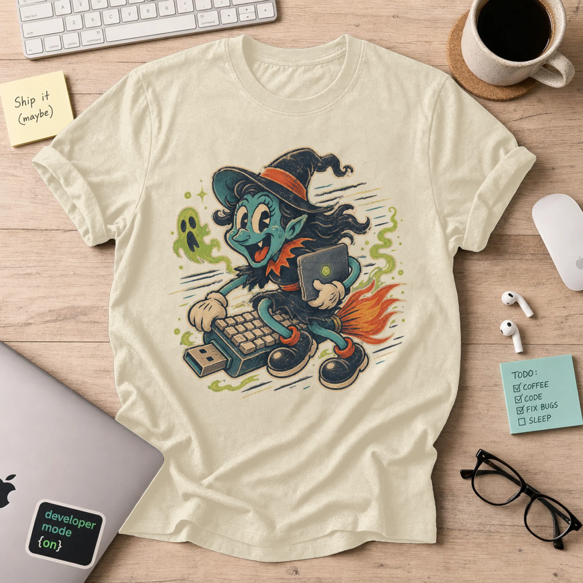 Witch Coder Shirt — Natural
