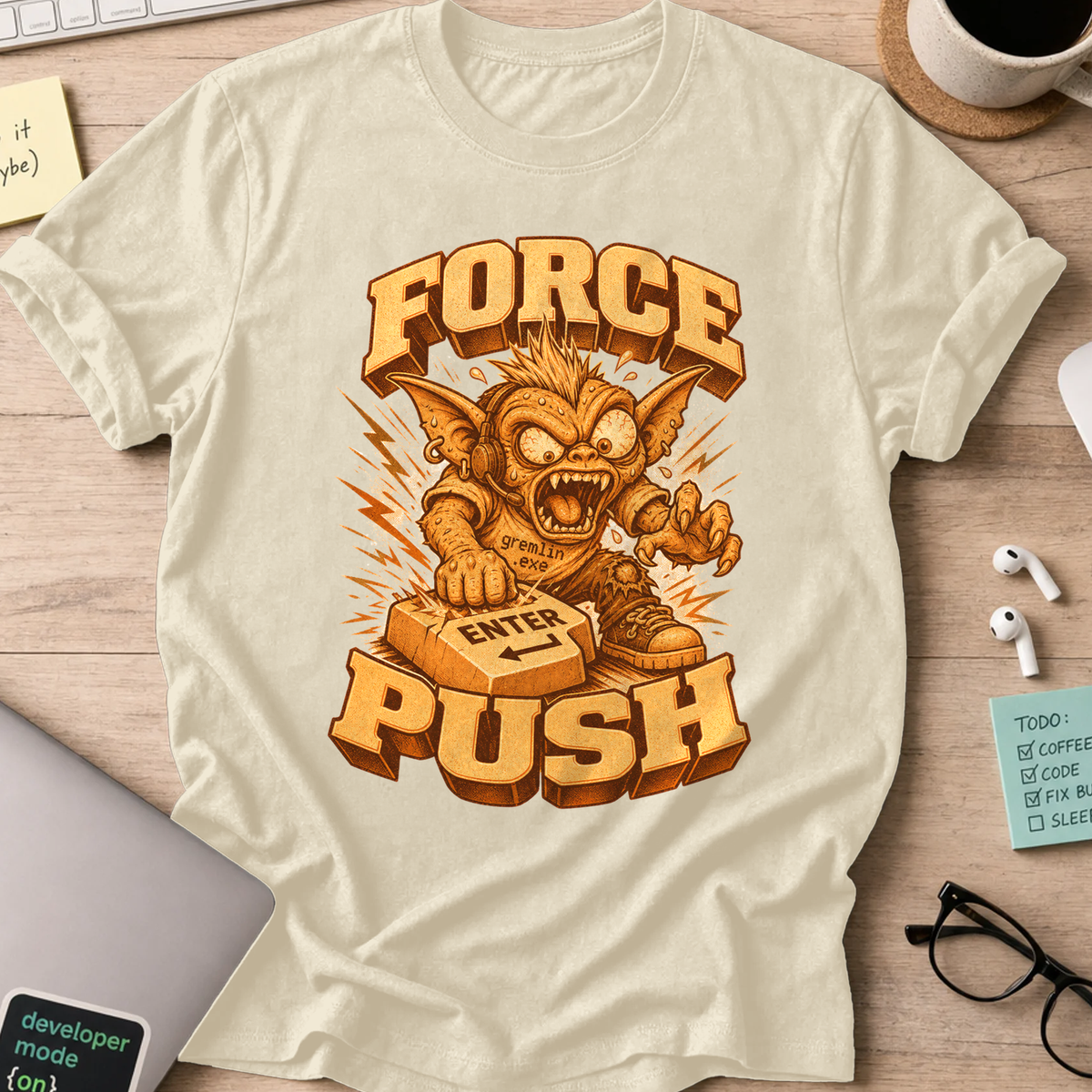 Force Push Gremlin Shirt — Natural
