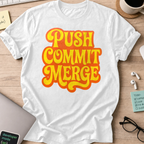 Push Commit Merge Shirt — White