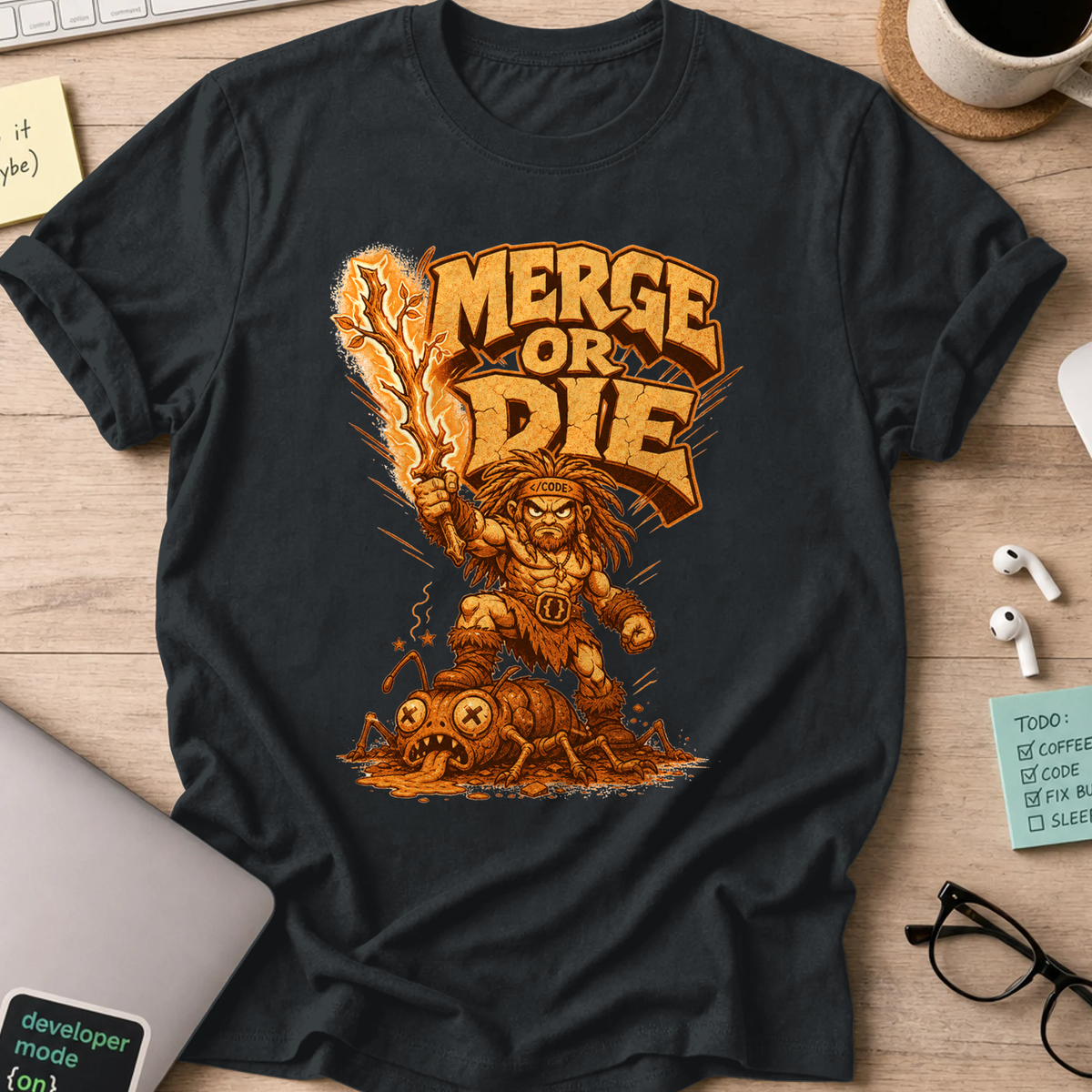 Merge or Die Shirt — Black