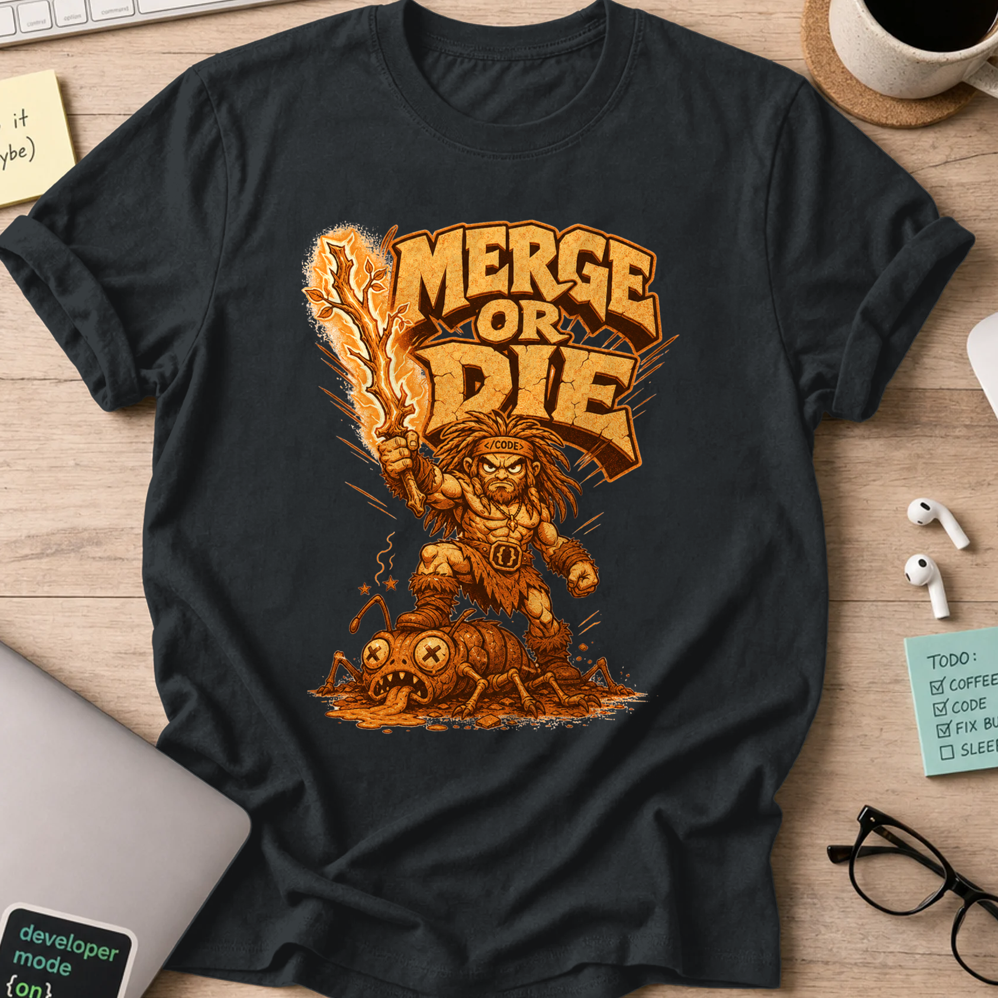 Merge or Die Shirt — Black