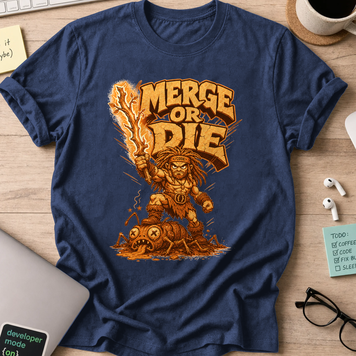 Merge or Die Shirt — Navy