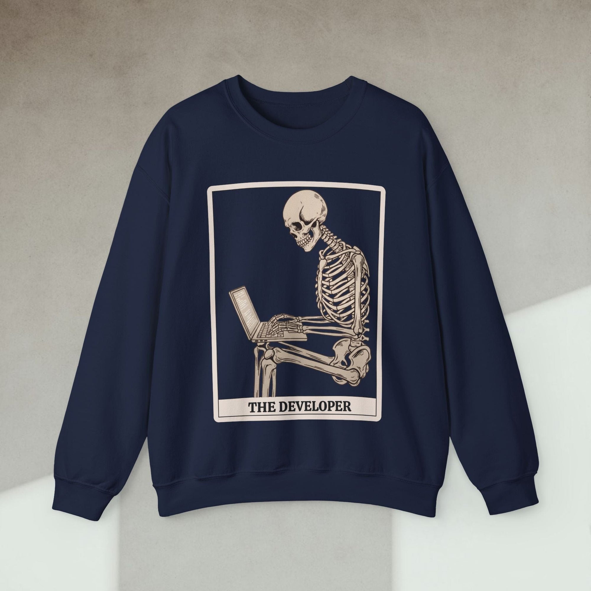 working skeleton developer sweatshirt
