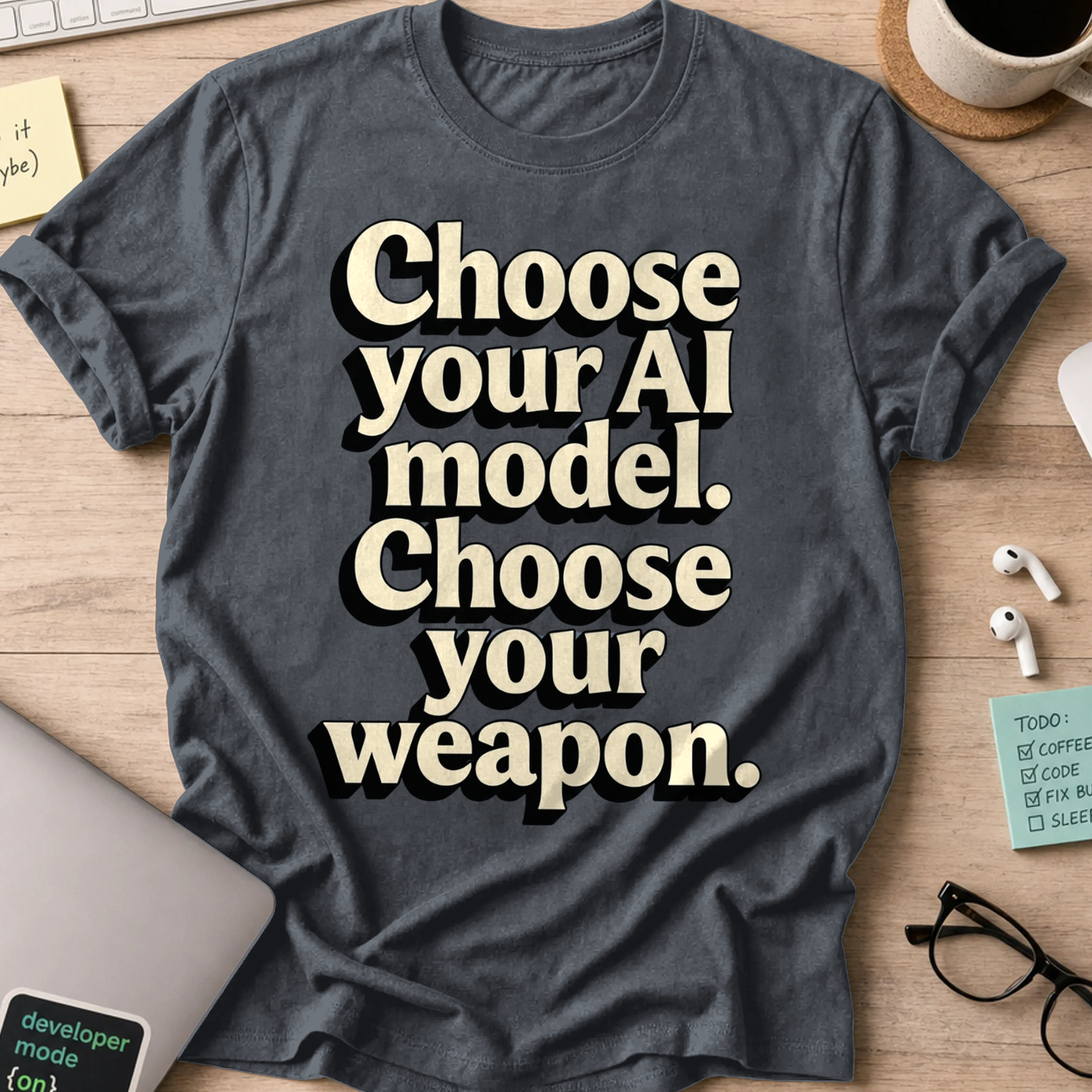 Choose Your Weapon Shirt — Dark Heather