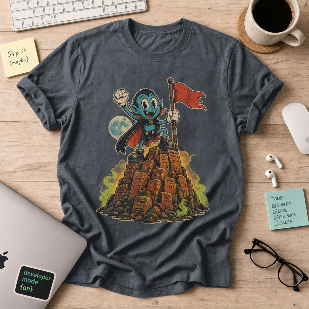 Vampire Server Overlord Shirt — Dark Heather