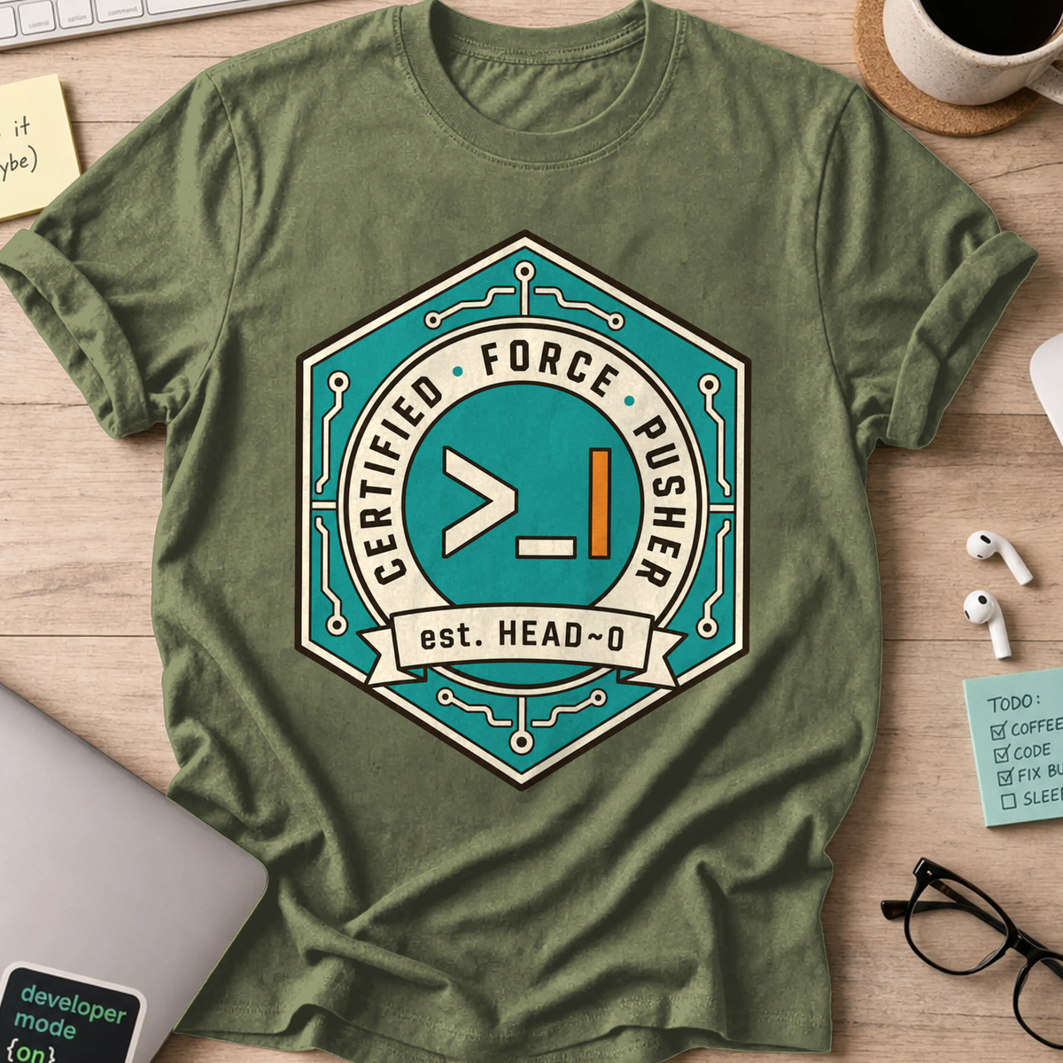 Certified Force Pusher Shirt — Military Green