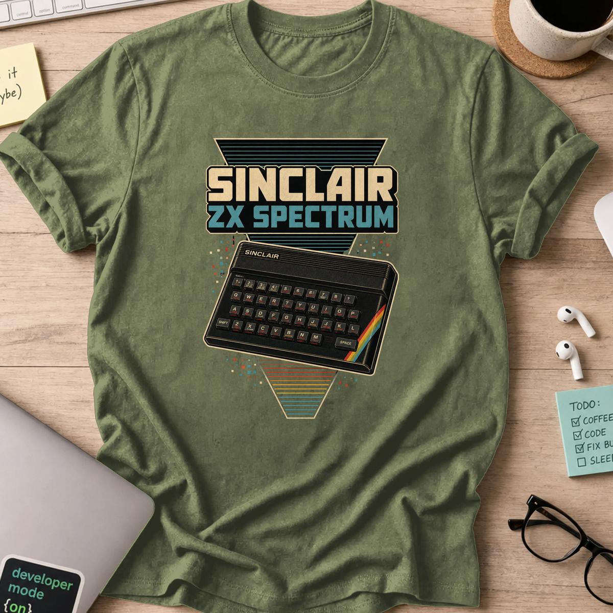 Nerd Collection Artwork 003 Shirt - Military Green mockup