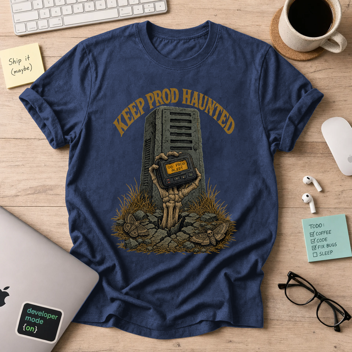 Keep Prod Haunted Shirt — Navy