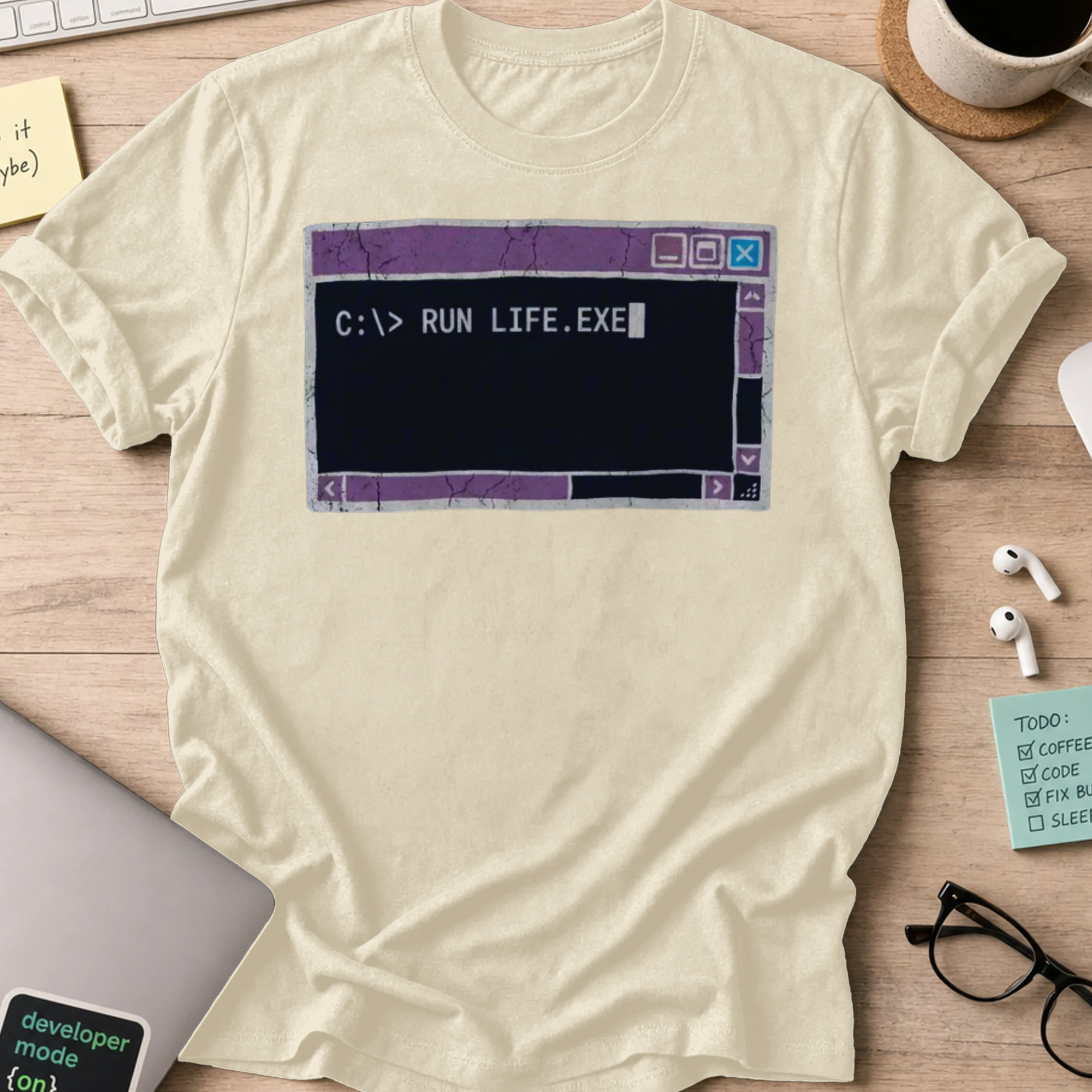 Run Life.exe Shirt — Natural