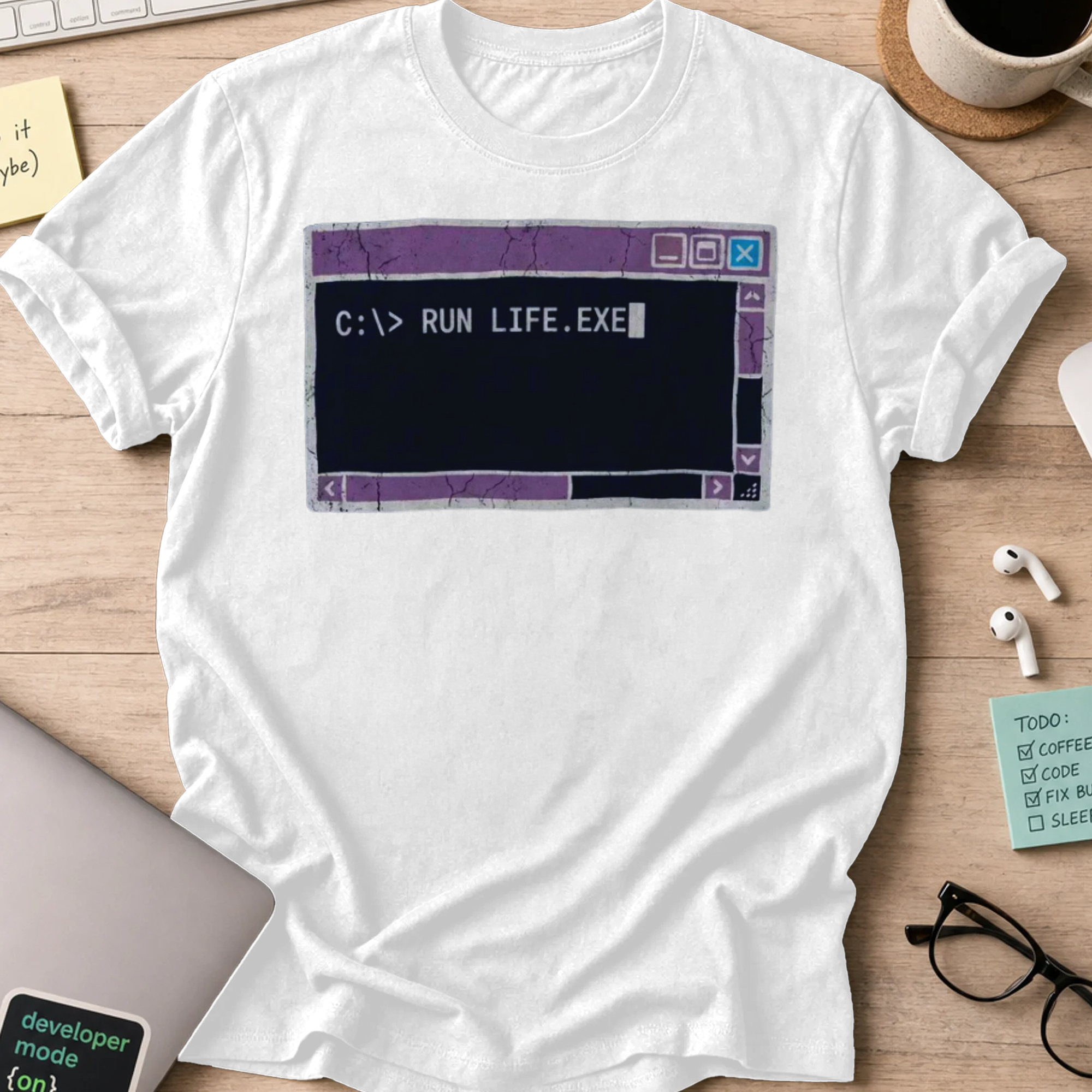 Run Life.exe Shirt — White