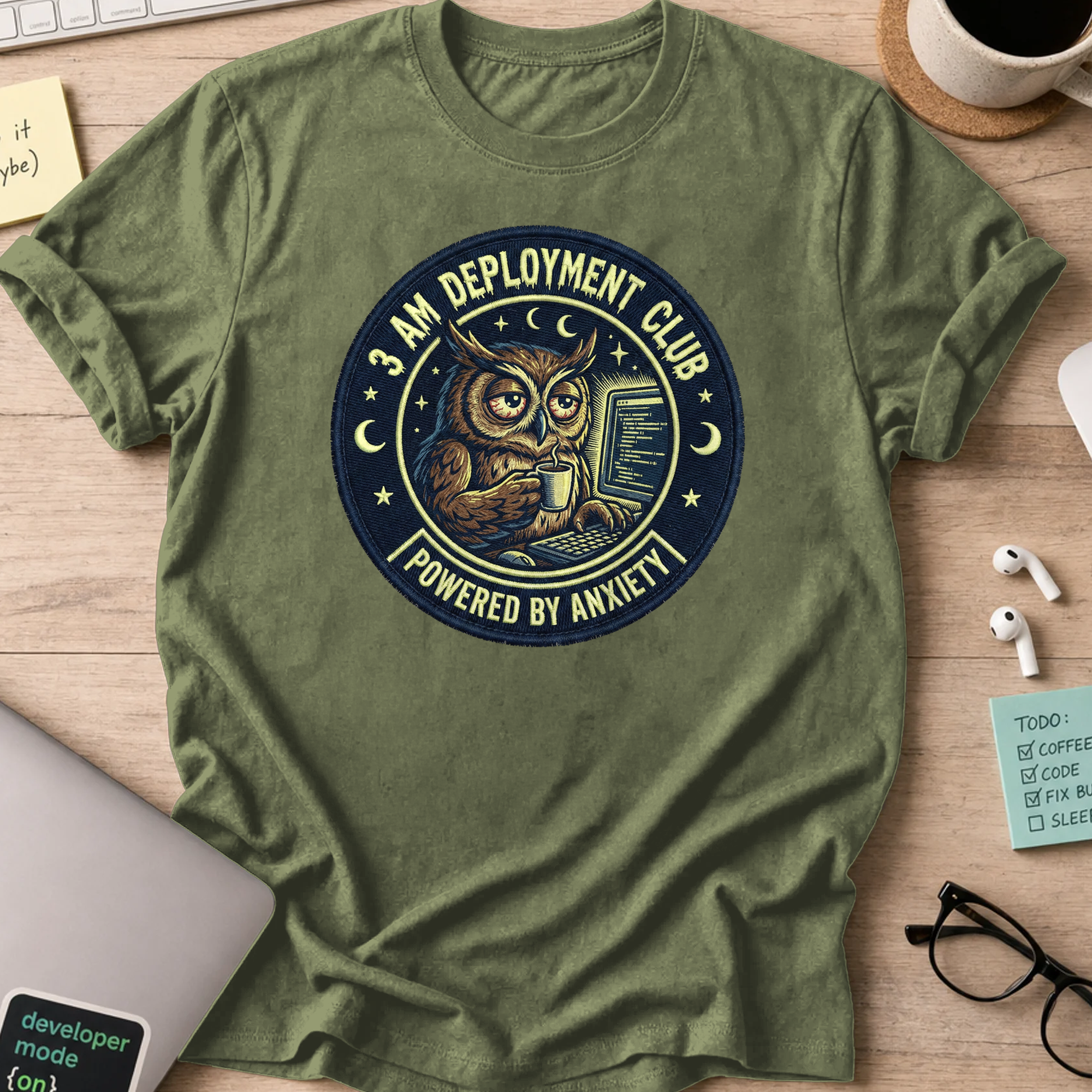 3am deployment club shirt - Military Green