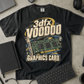 3dfx Voodoo Graphics Card Shirt — Black Comfort Colors 1717 flat lay