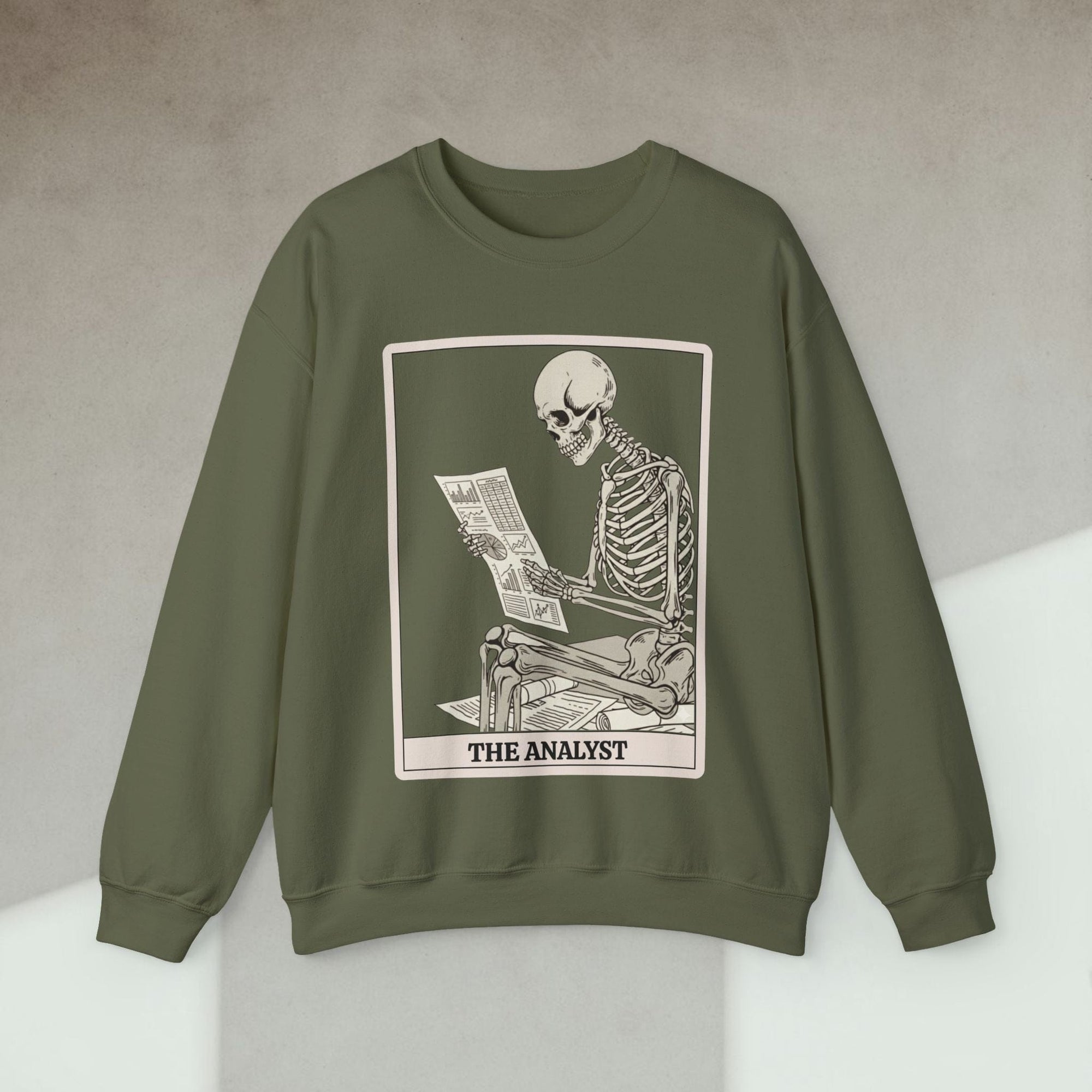 working skeleton analyst sweatshirt