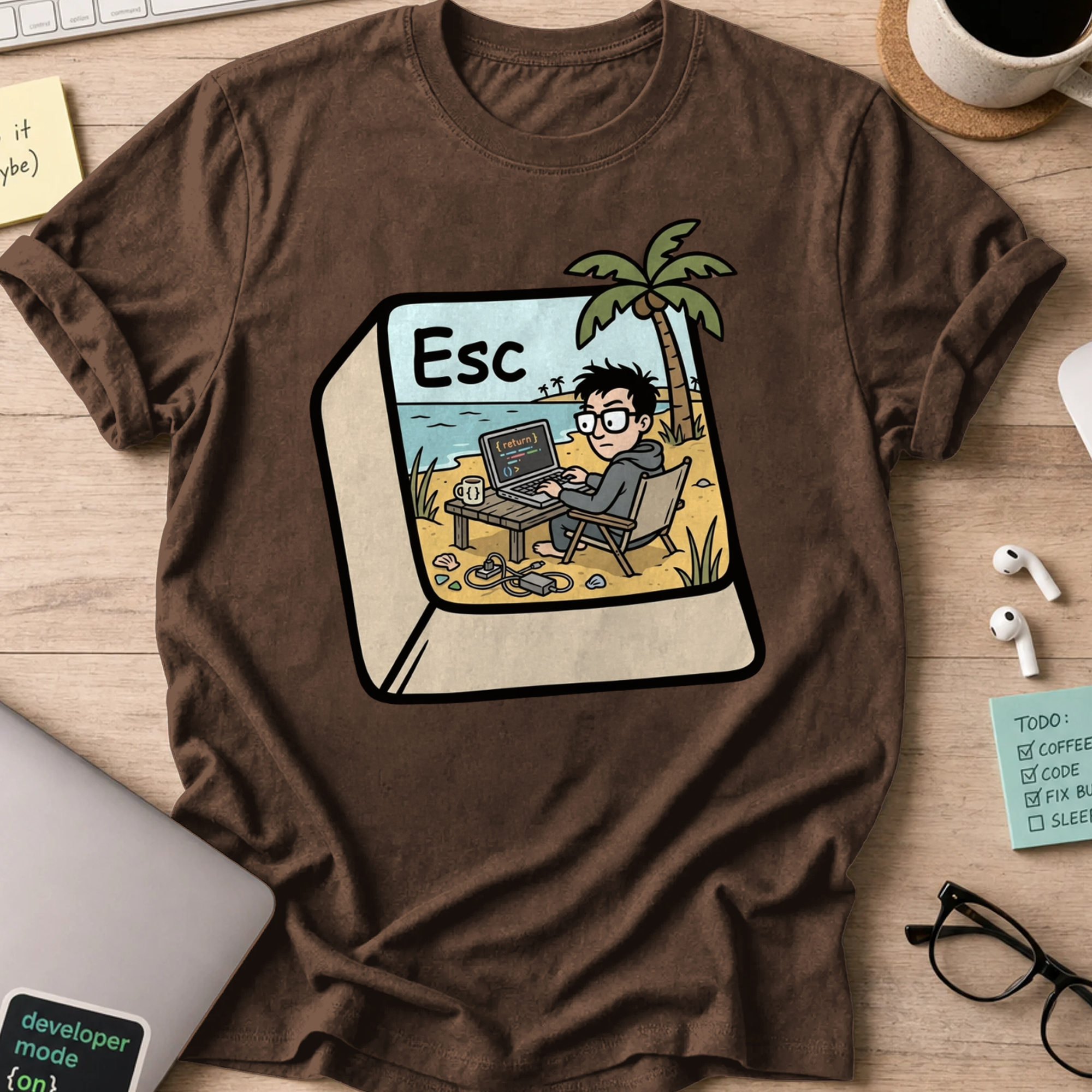 Escape Key Getaway Shirt — Dark Chocolate