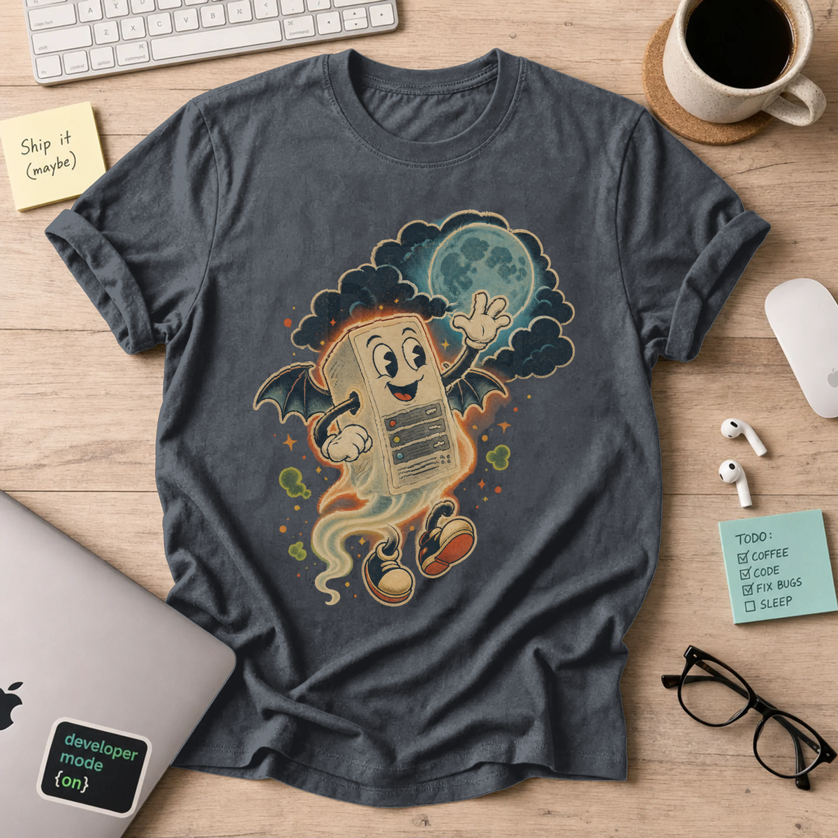 Ghost Server Shirt — Dark Heather