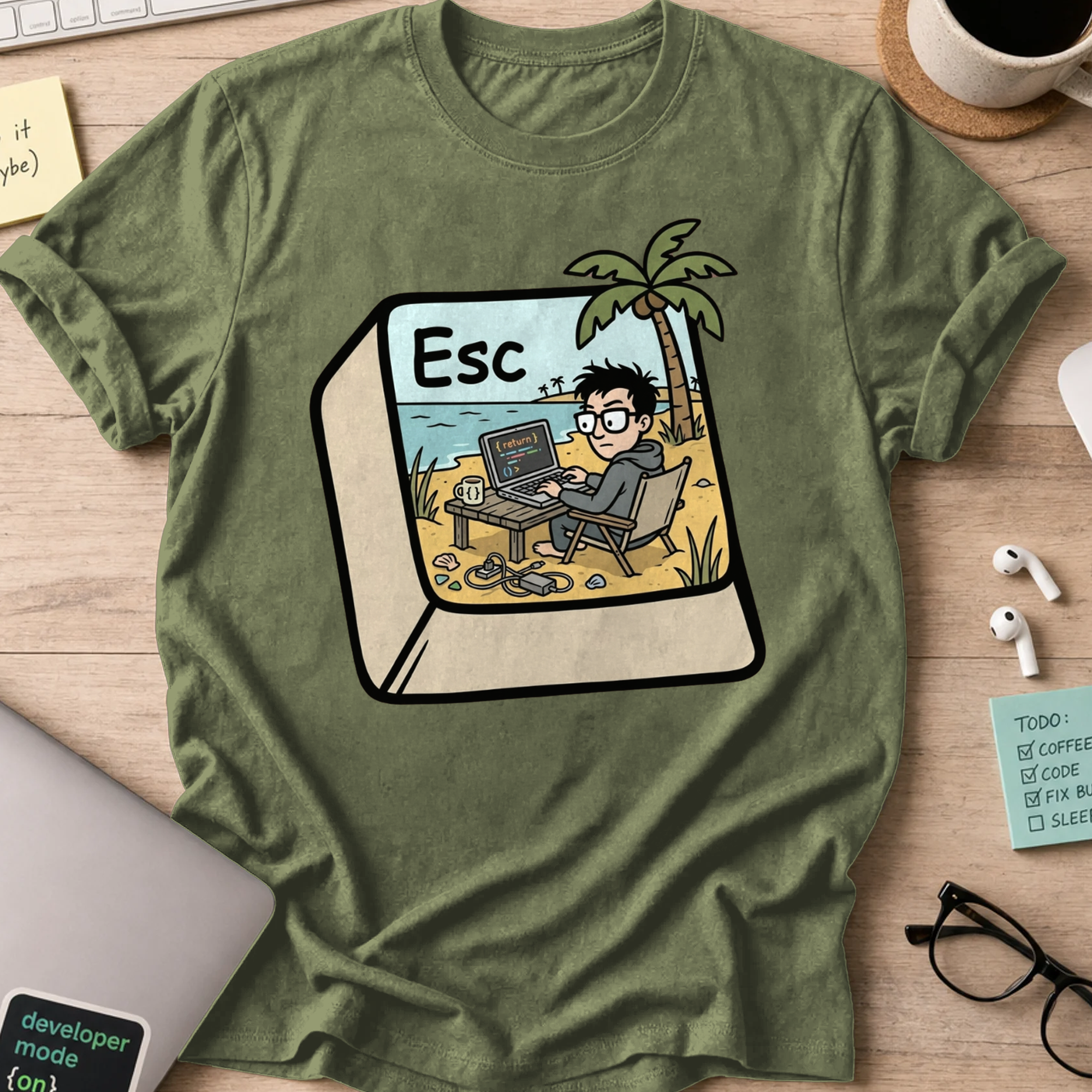 Escape Key Getaway Shirt — Military Green