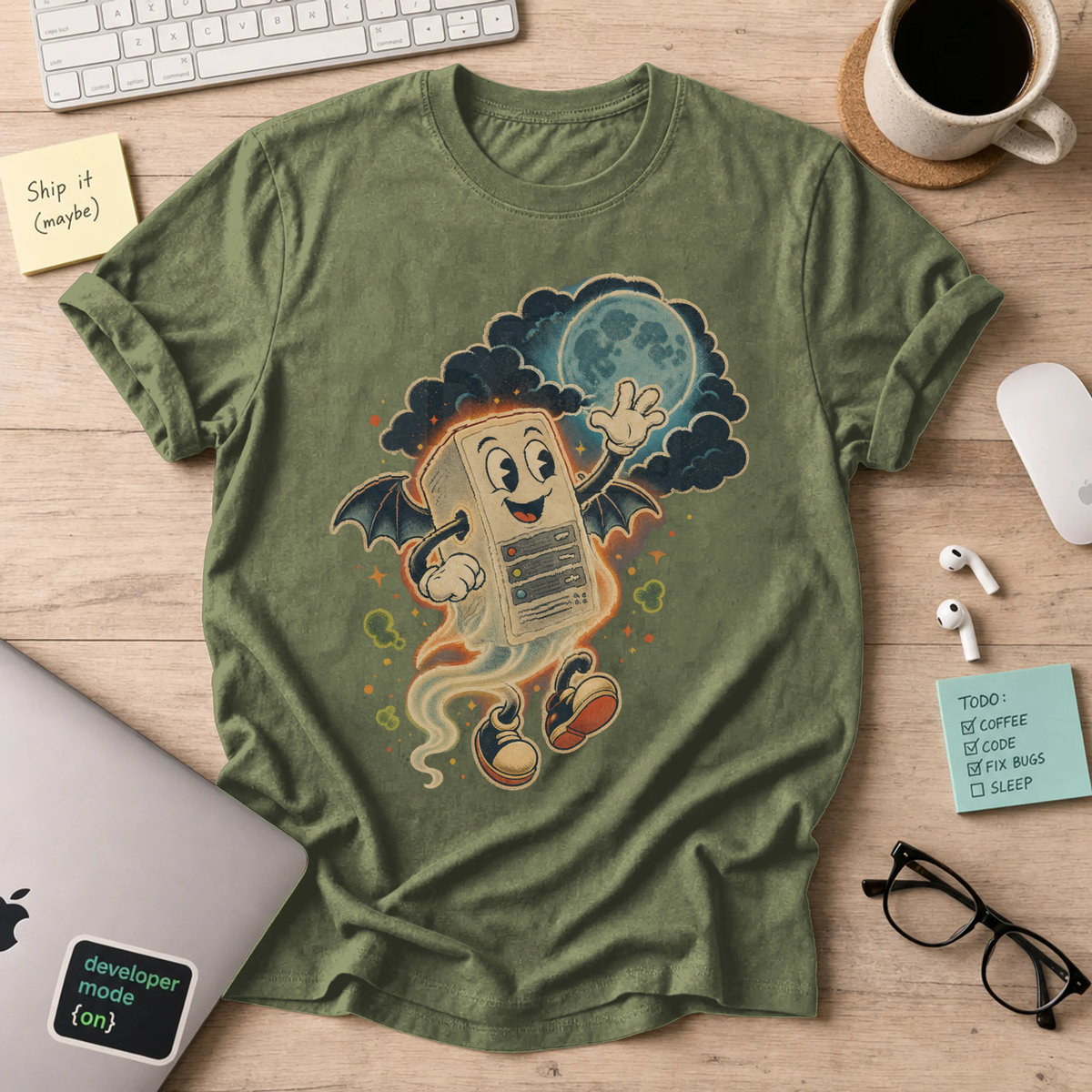 Ghost Server Shirt — Military Green