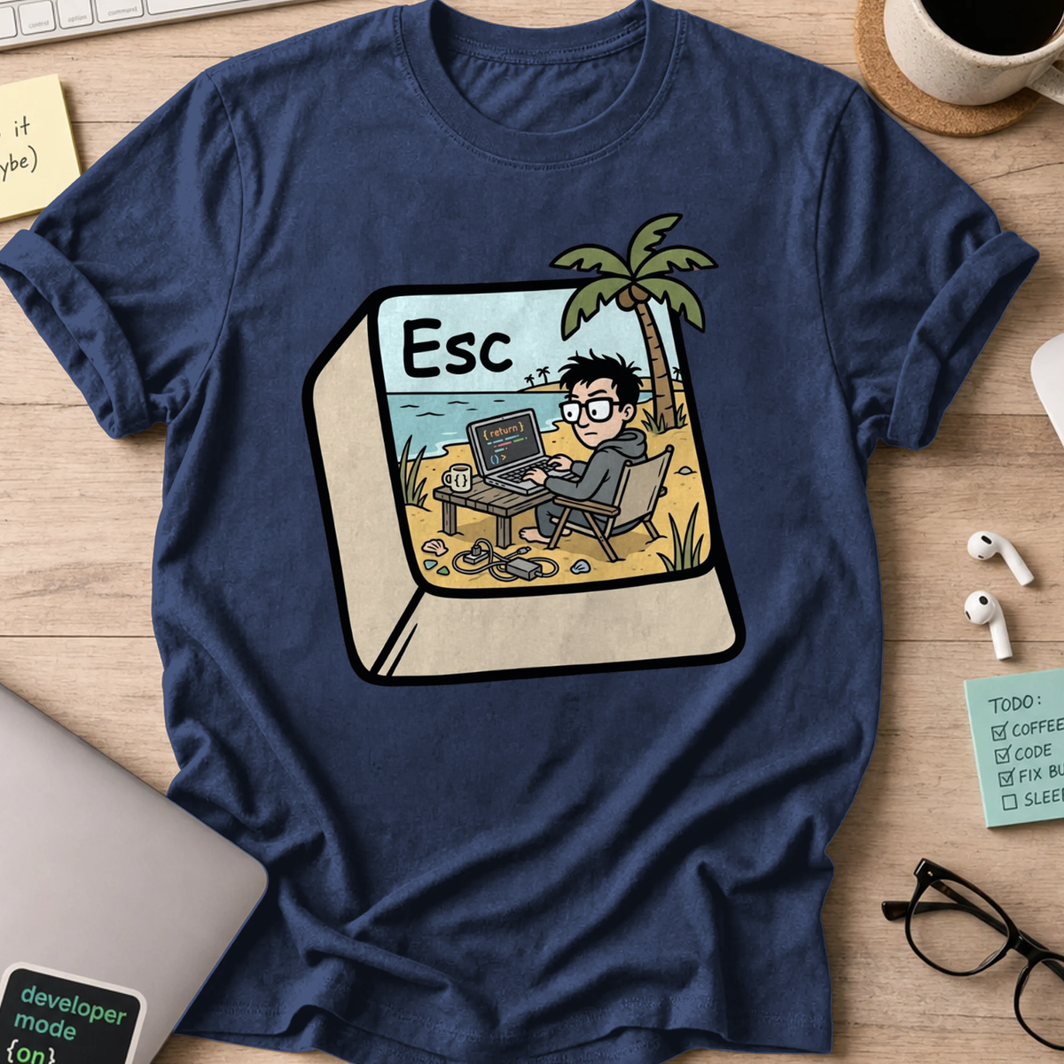 Escape Key Getaway Shirt — Navy