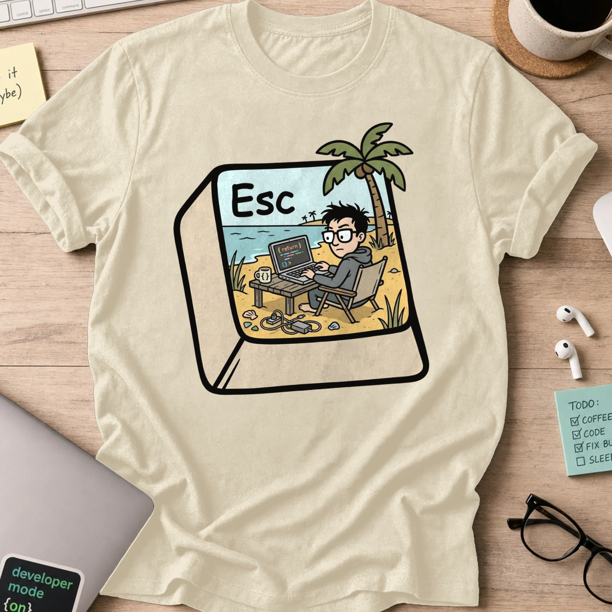 Escape Key Getaway Shirt — Natural