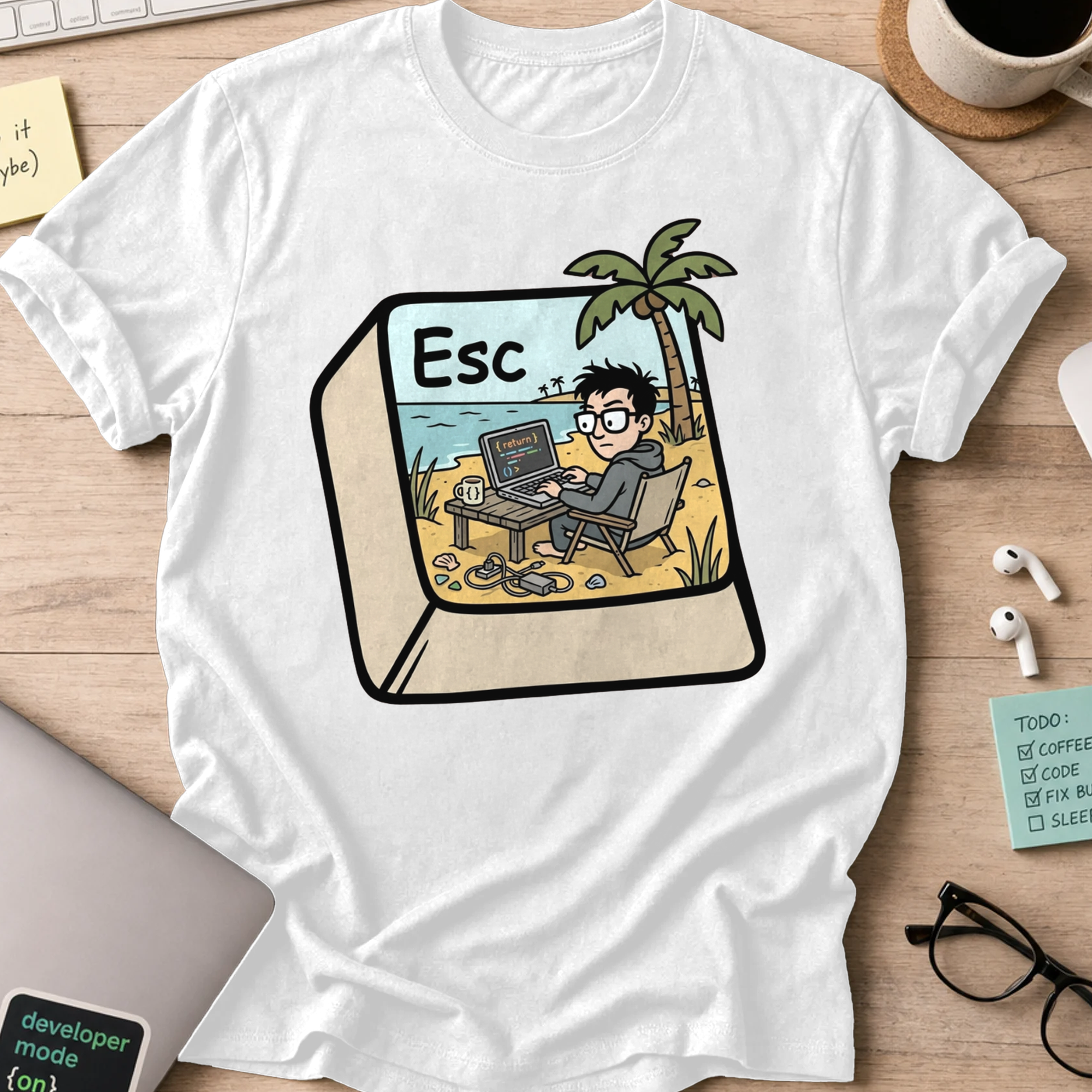 Escape Key Getaway Shirt — White