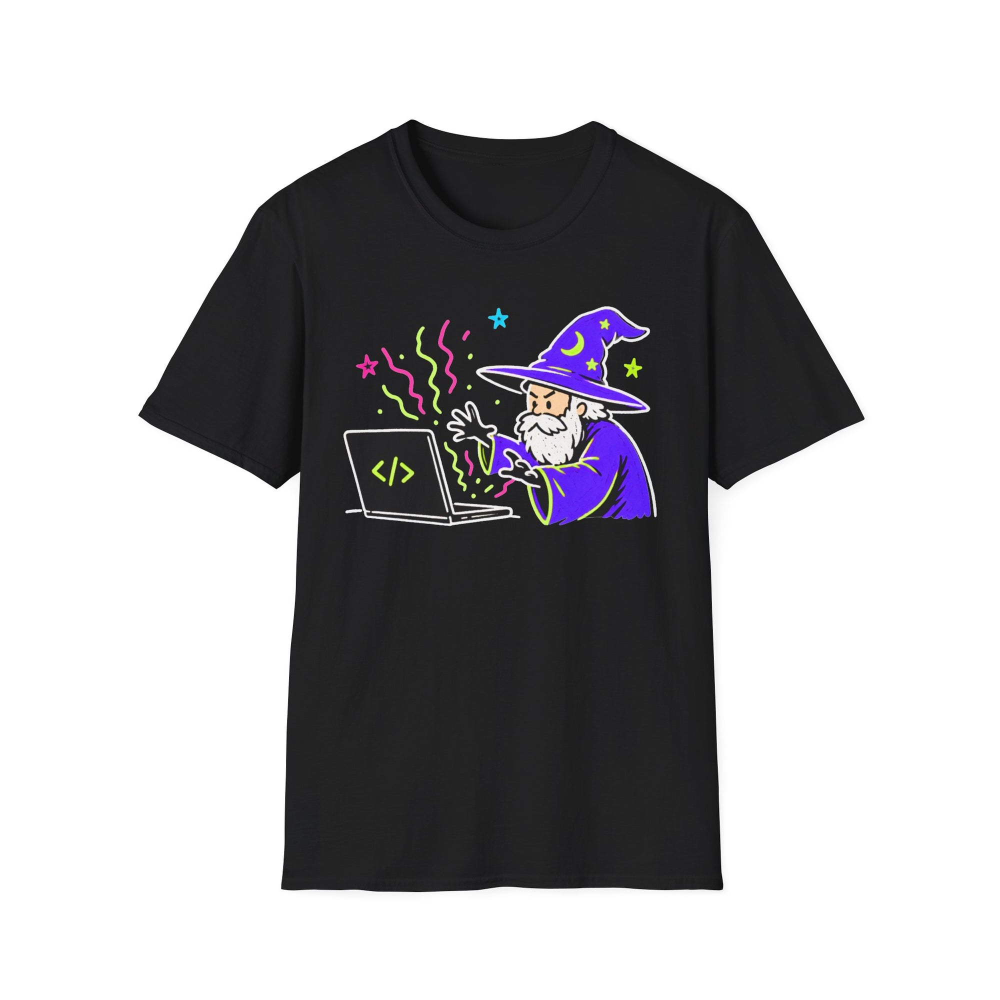 Wizard Coder Cartoon Shirt