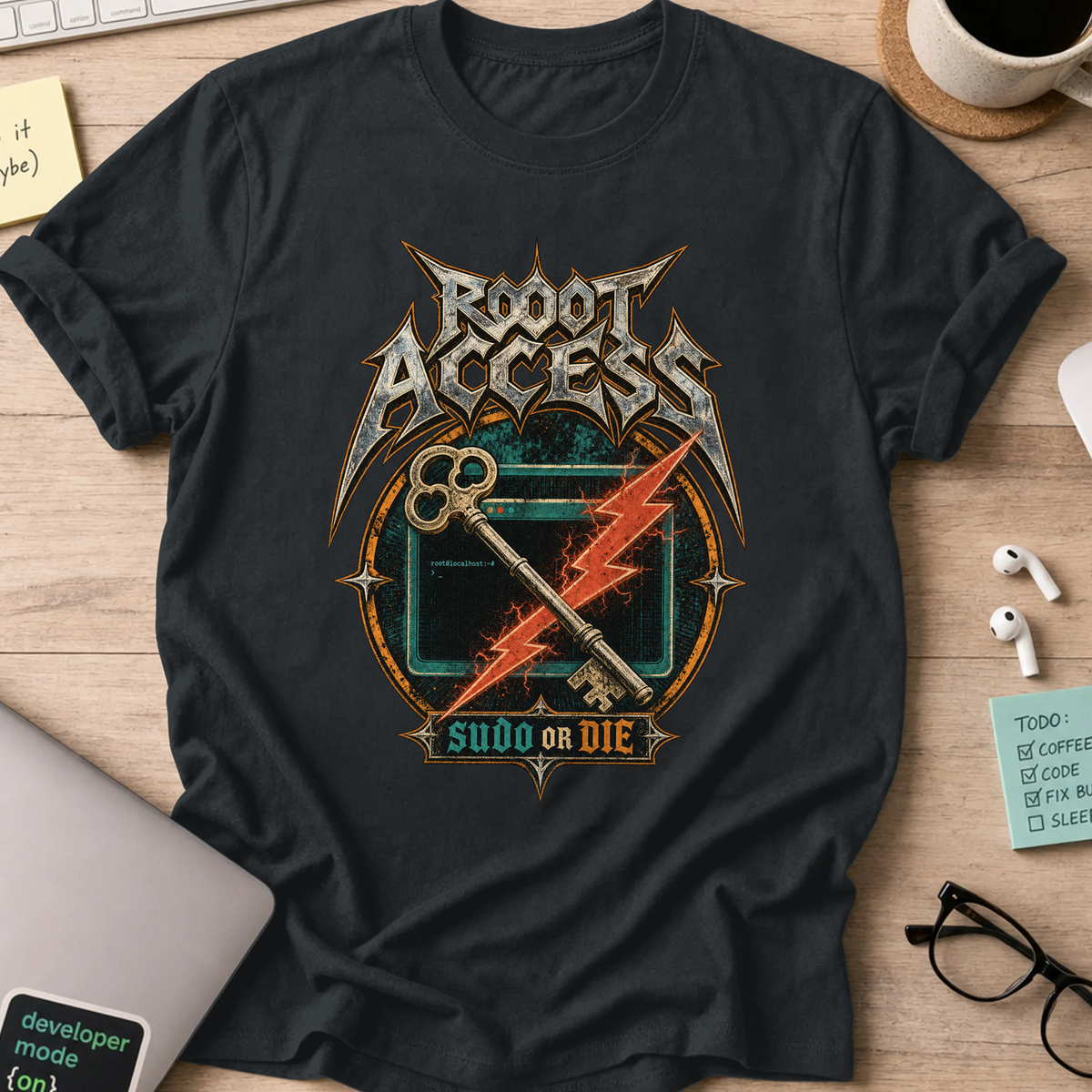 Root Access Sword or Die Shirt — Black