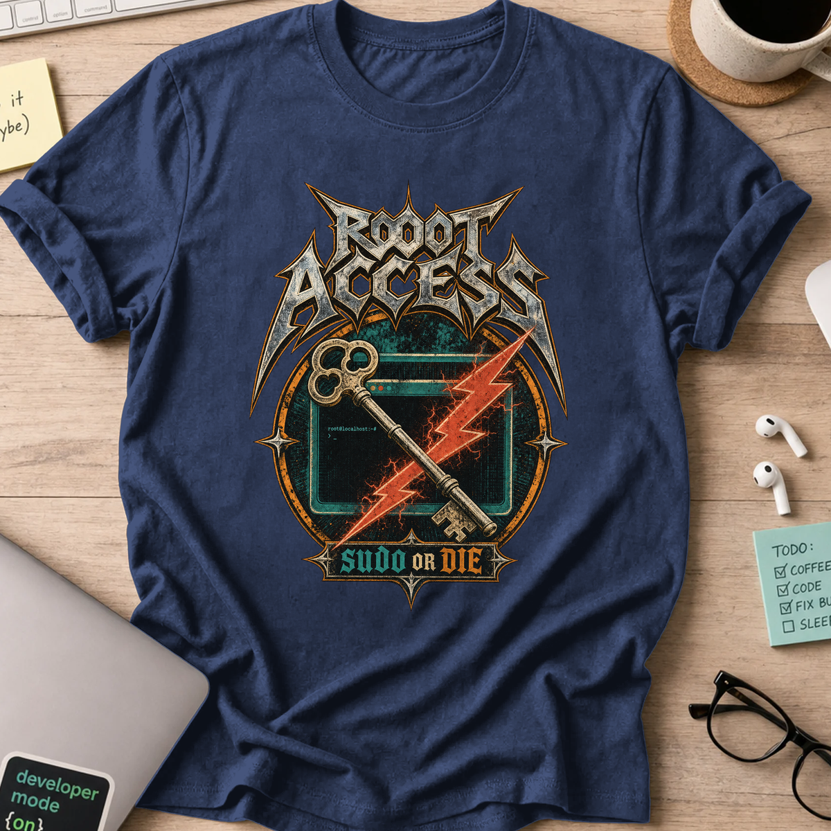 Root Access Sword or Die Shirt — Navy