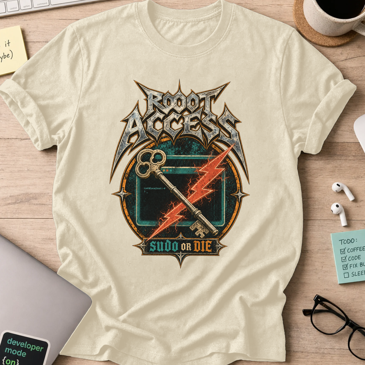 Root Access Sword or Die Shirt — Natural