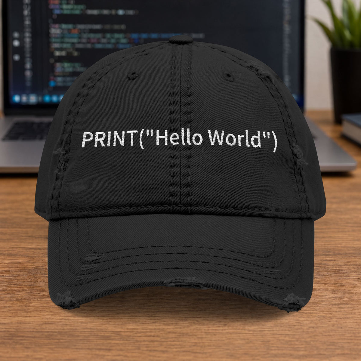 PRINT("Hello World") Embroidered Cap