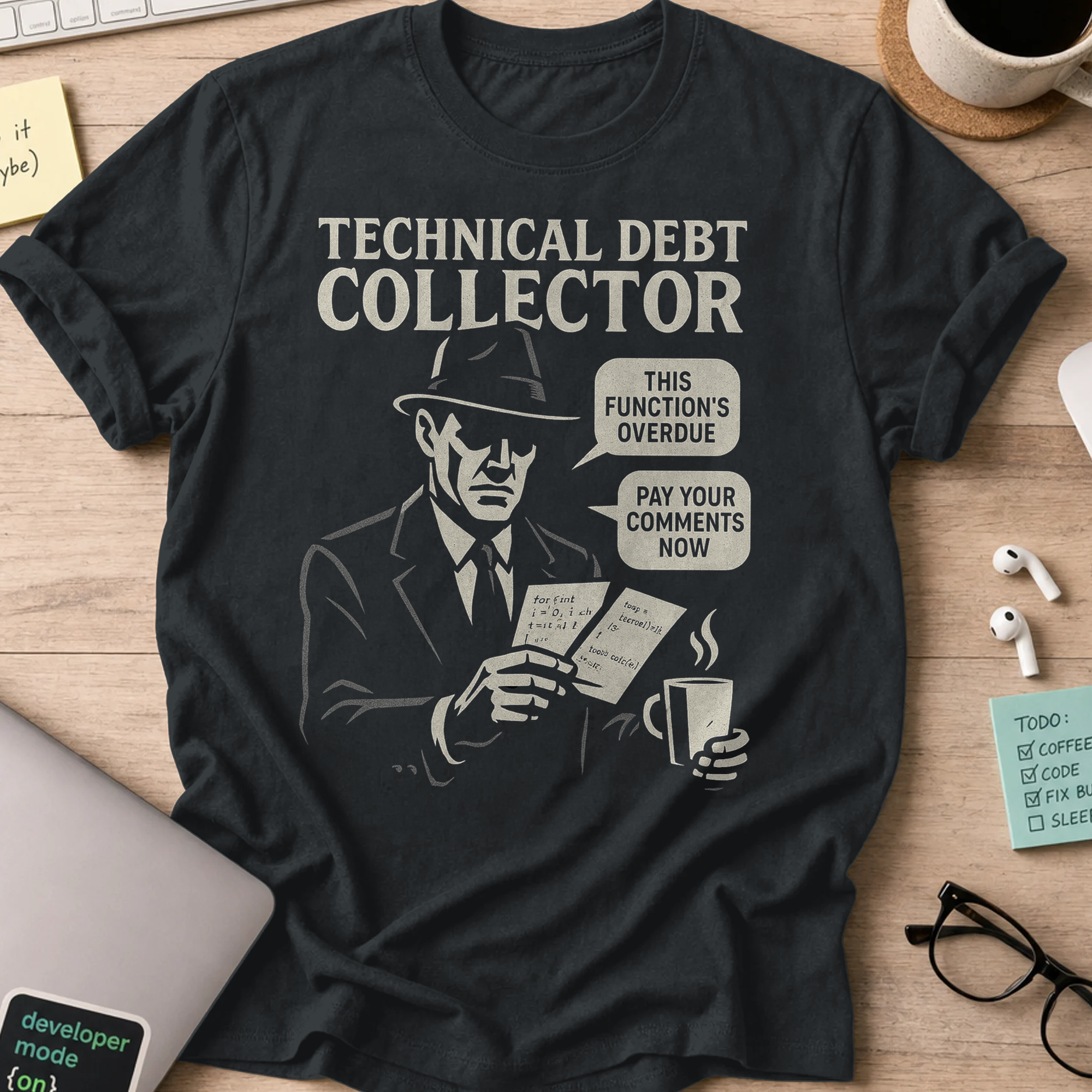 Technical Debt Collector shirt — Black