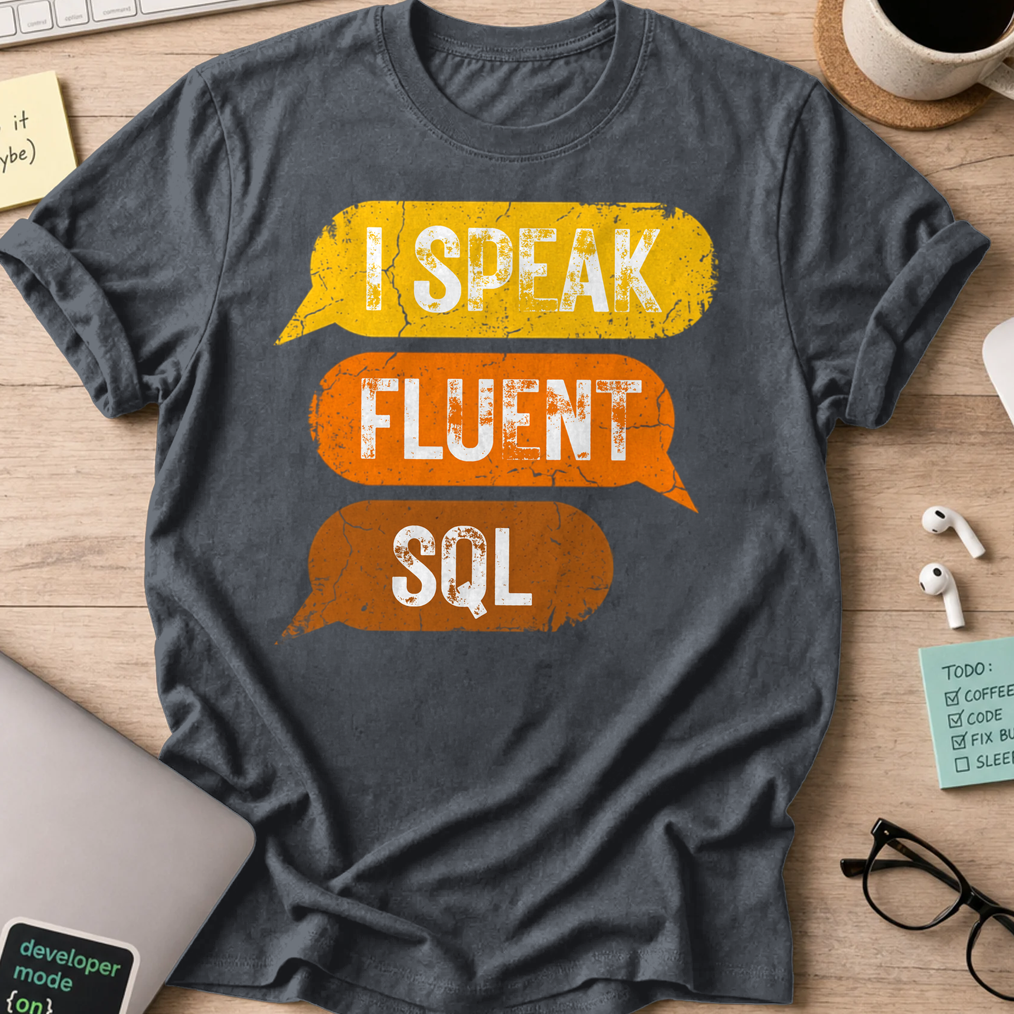 I Speak Fluent SQL Shirt — Dark Heather