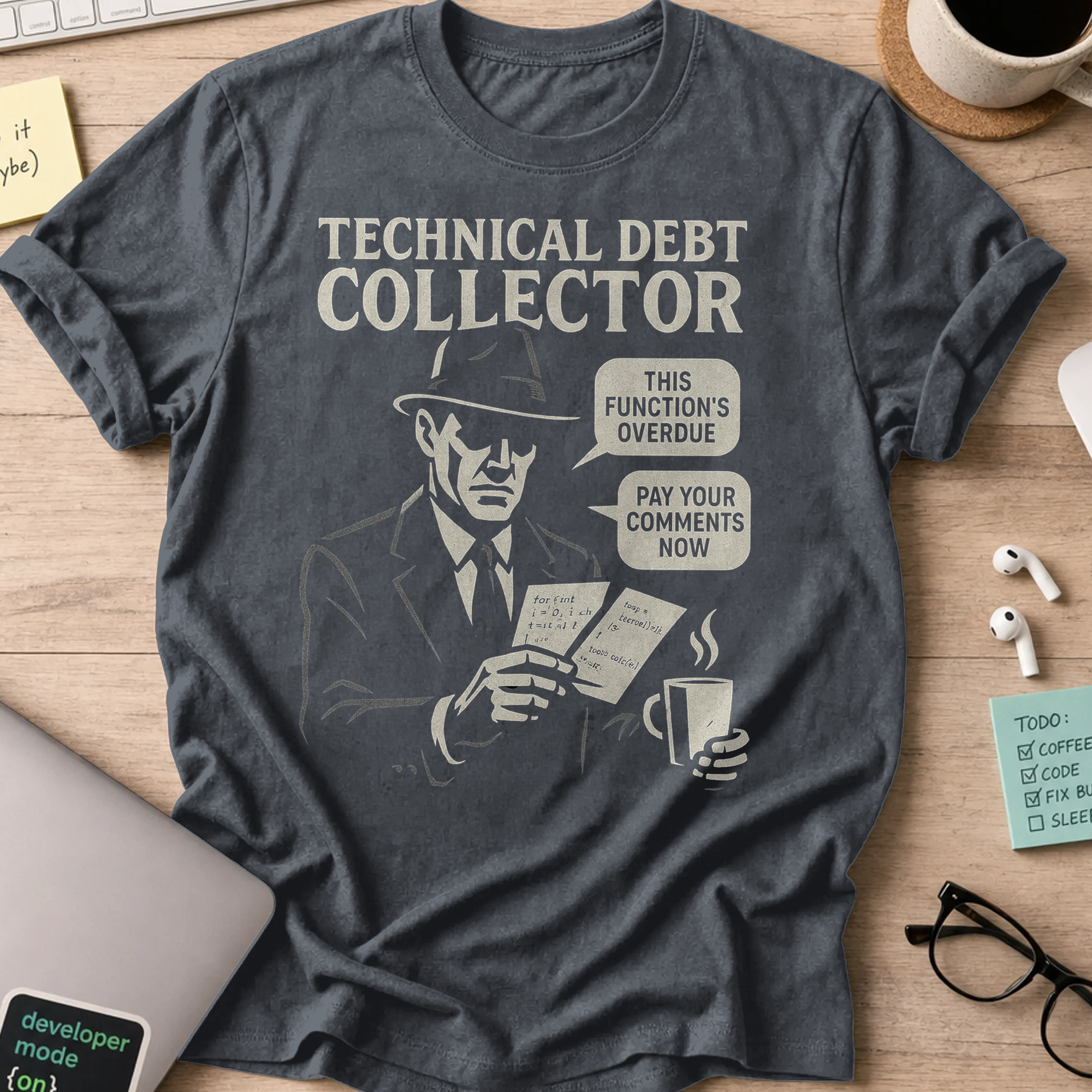 Technical Debt Collector shirt — Dark Heather