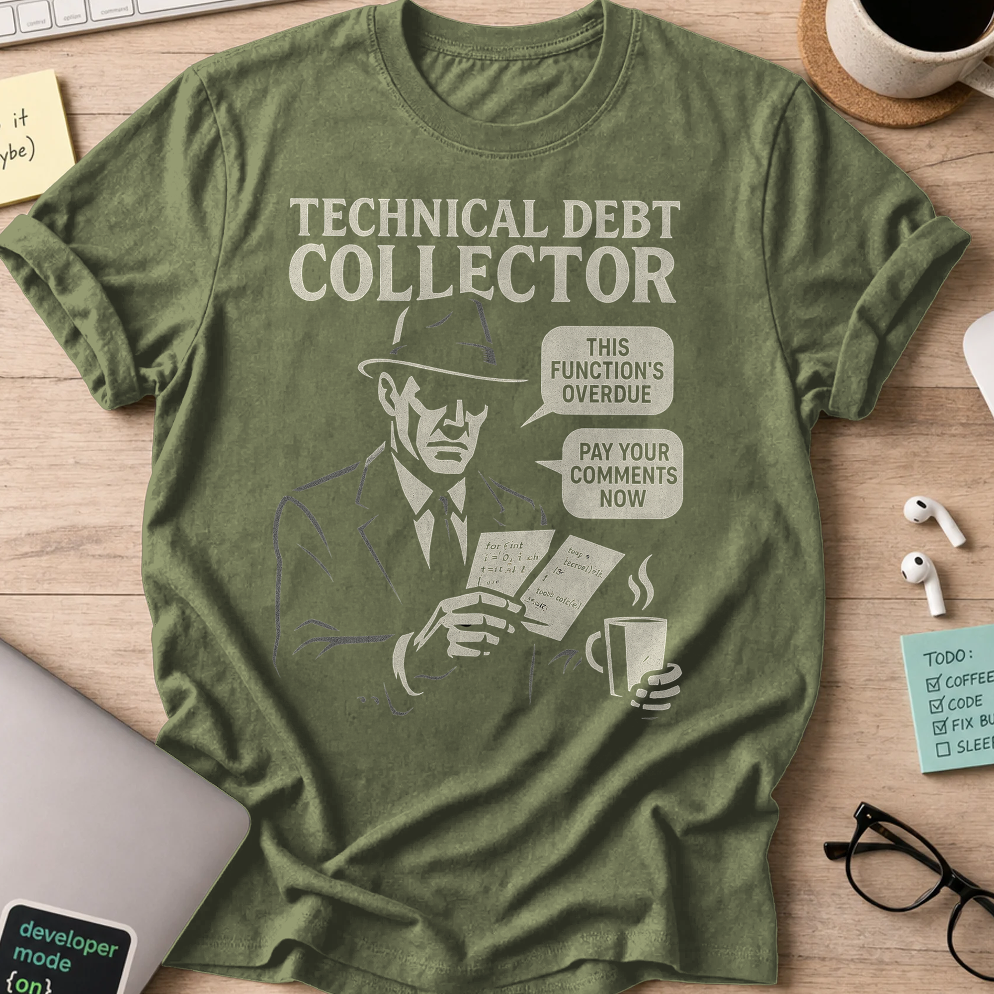 Technical Debt Collector shirt — Military Green
