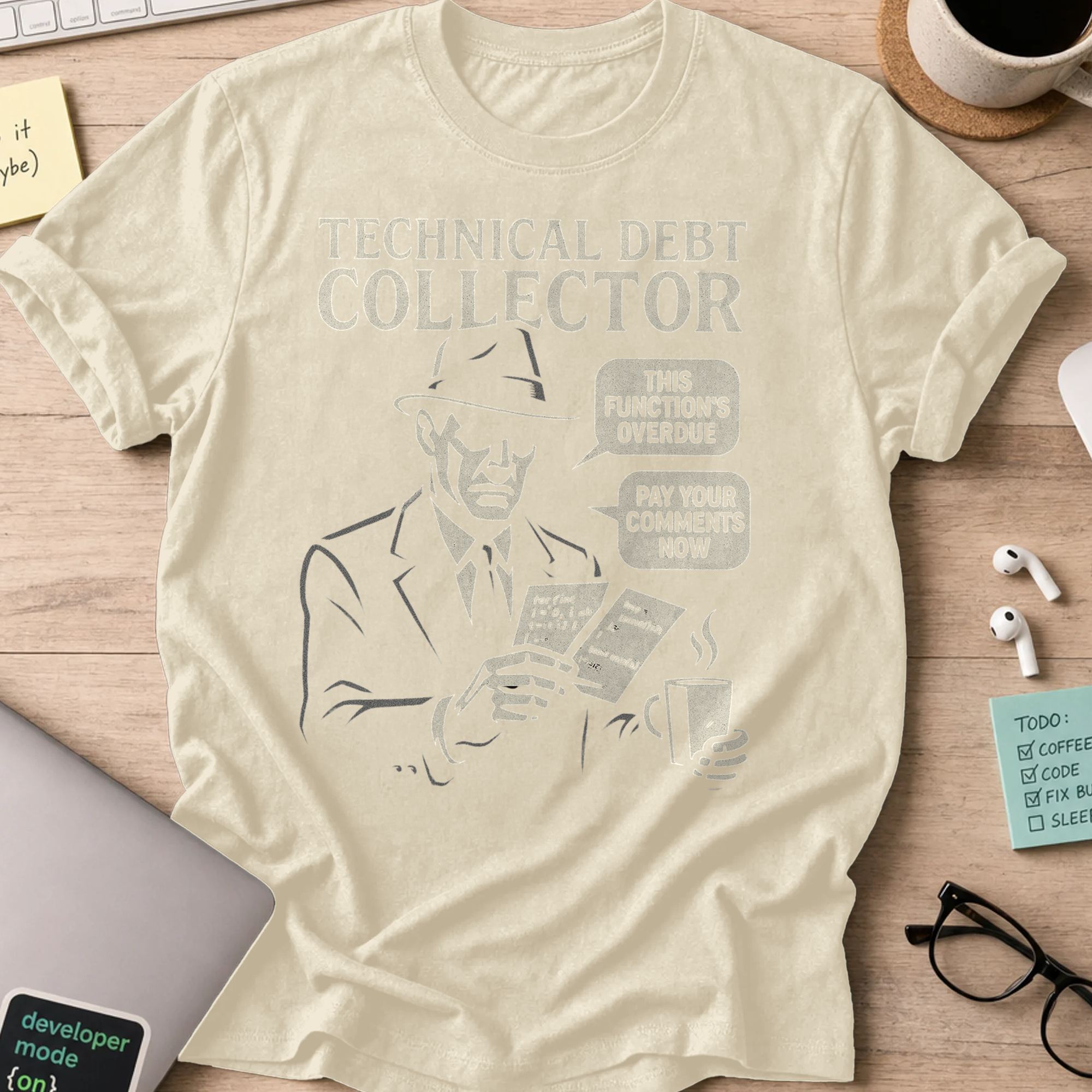 Technical Debt Collector shirt — Natural