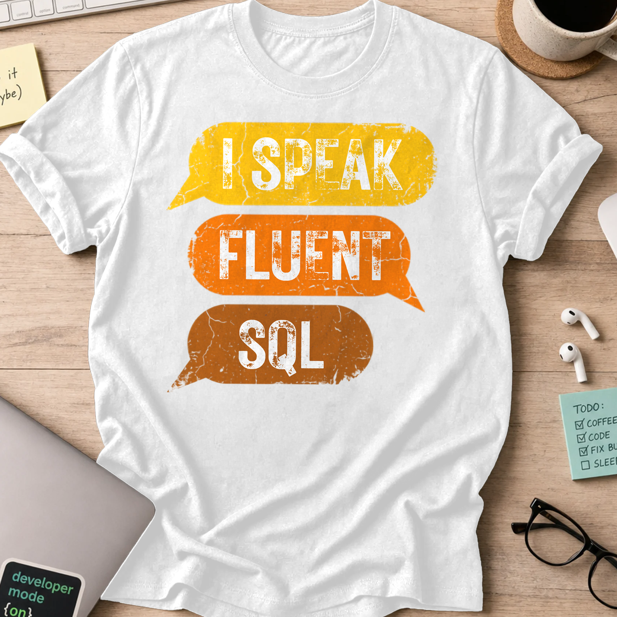 I Speak Fluent SQL Shirt — White