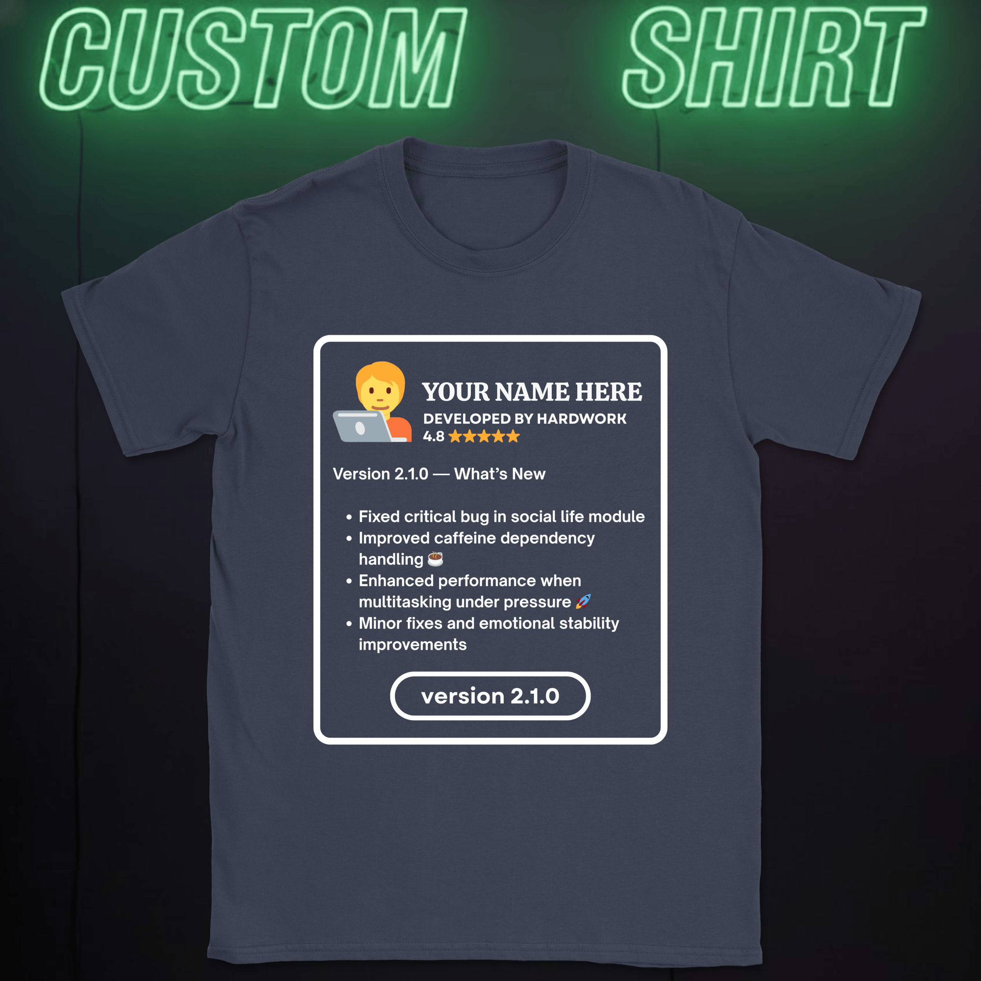app version custom shirt