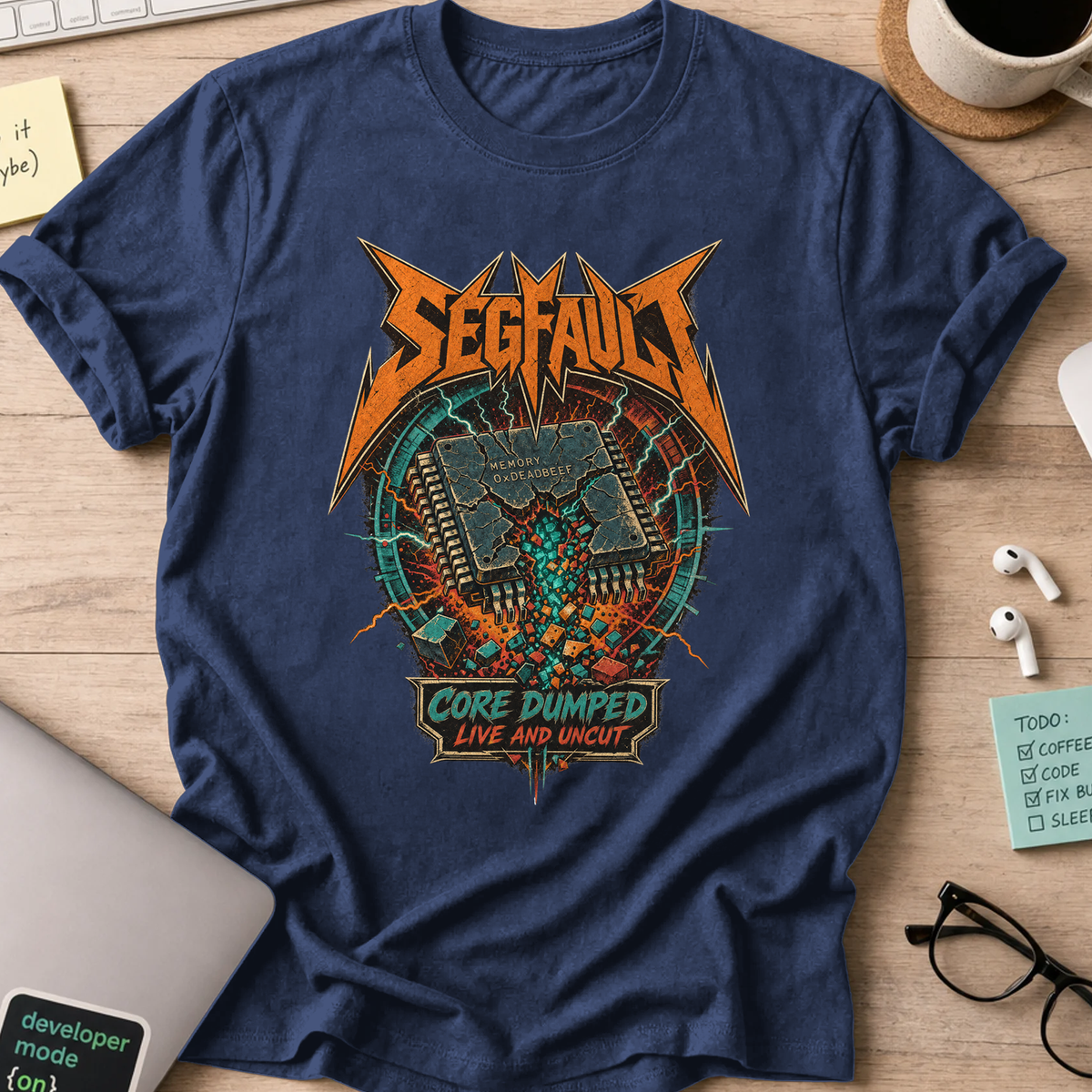 Segfault Core Dumped Shirt — Navy
