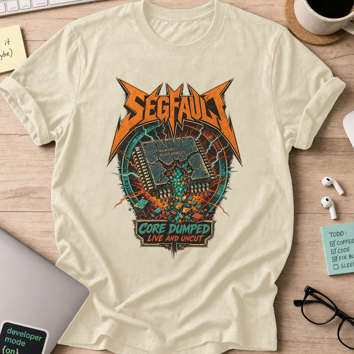 Segfault Core Dumped Shirt — Natural