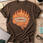 Overthinking Developer Shirt — Dark Chocolate